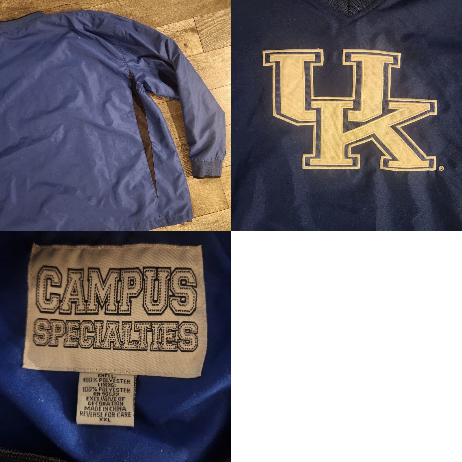 Vintage VINTAGE Kentucky University Windbreaker Pullover V Neck Men 2XL Blue Jacket Size US XXL / EU 58 / 5 - 8 Thumbnail