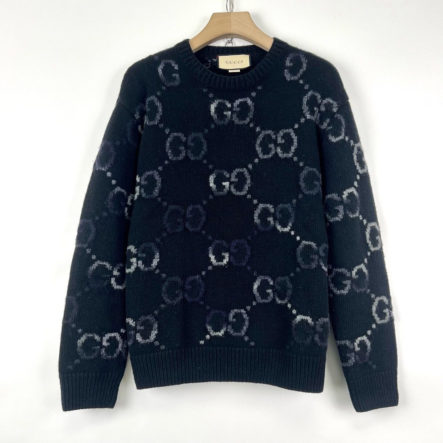 Gucci Gucci Black Gradient GG Wool Sweater Size US L / EU 52-54 / 3 - 1 Thumbnail