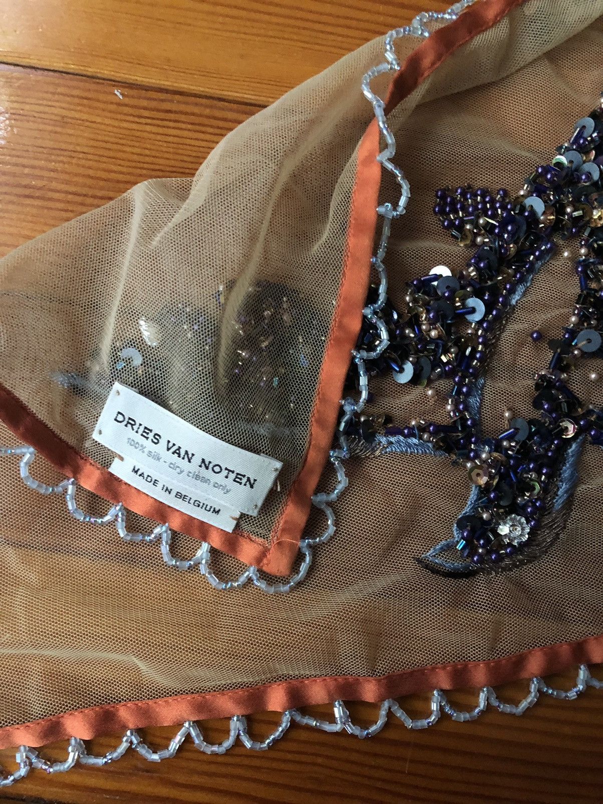 Dries Van Noten Incredible Beaded Crystal Silk Scarf Size ONE SIZE - 23 Thumbnail