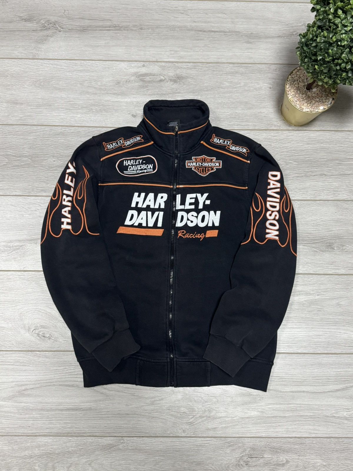 Harley Davidson Harley Davidson USA zip sweatshirt flames big logo Size US M / EU 48-50 / 2 - 1 Thumbnail