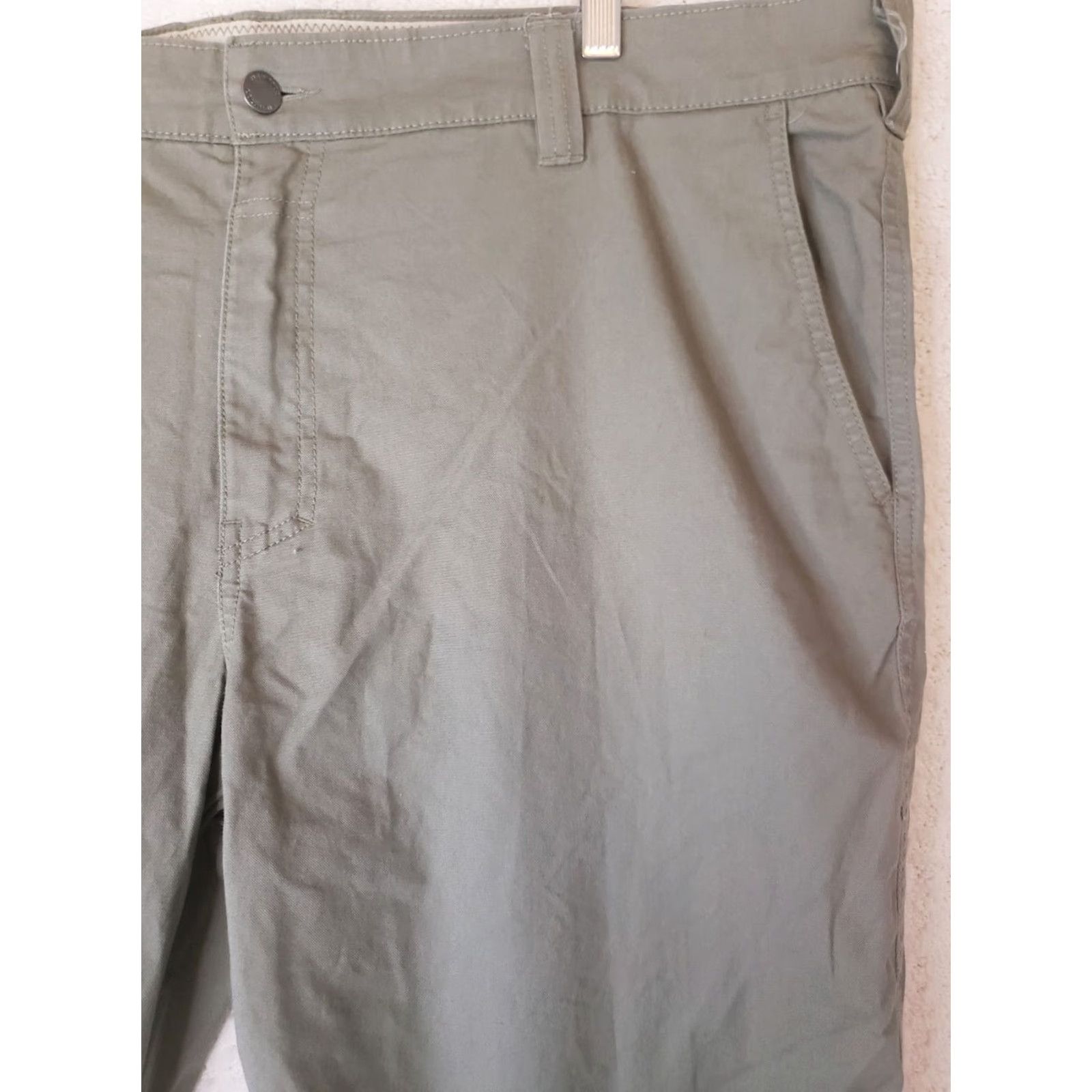 Vintage Columbia Pants Men 42x30 Canvas Khaki Green Zipper Side Pocket 5-Pocket Chino Casual Workwear Regular Straight Shirt? Size US 42 / EU 58 - 4 Thumbnail