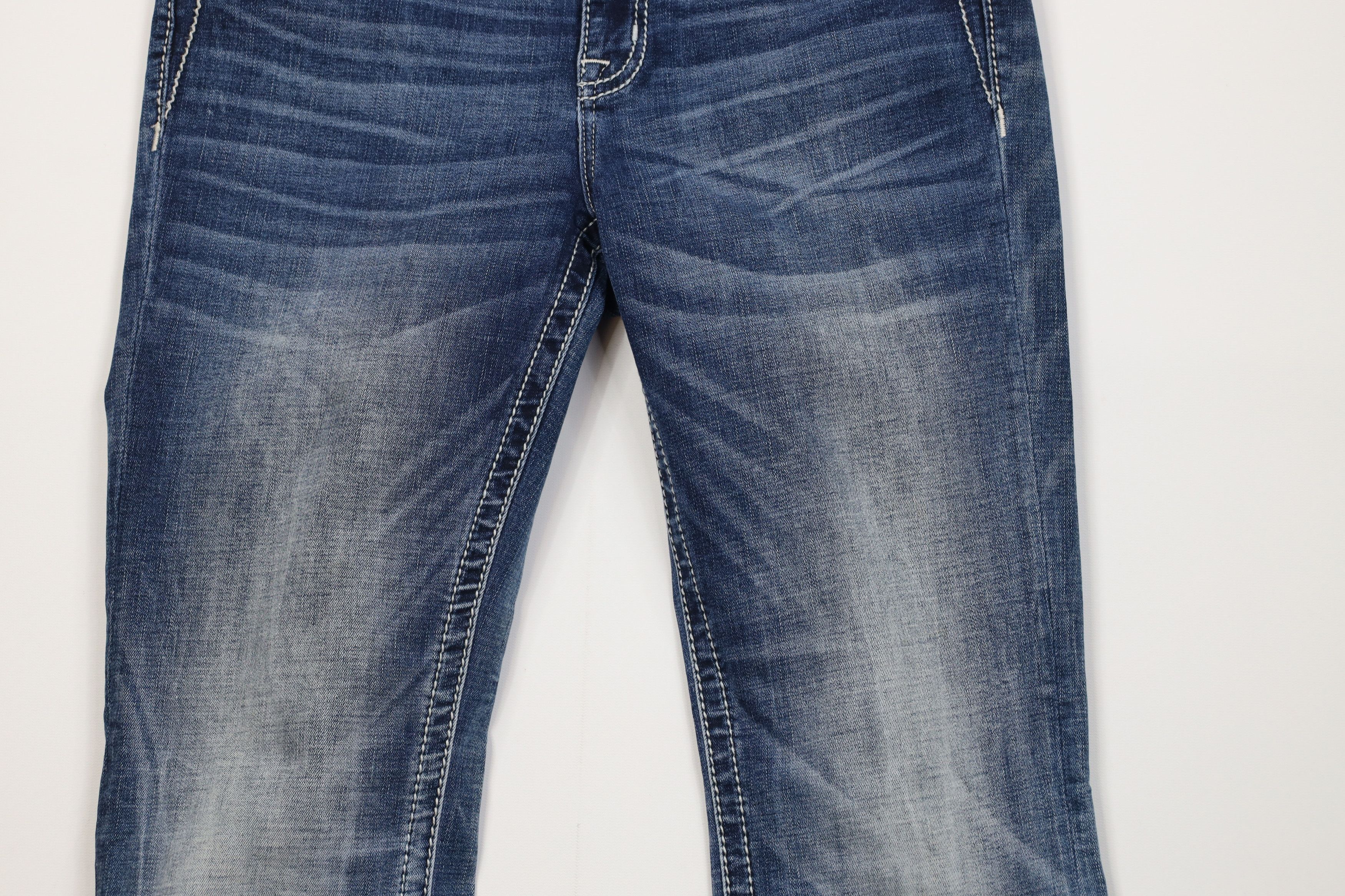 Miss Me Miss Me Mid Rise Straight Leg Jeweled Denim Jeans Stretch Size 28" / US 6 / IT 42 - 3 Thumbnail
