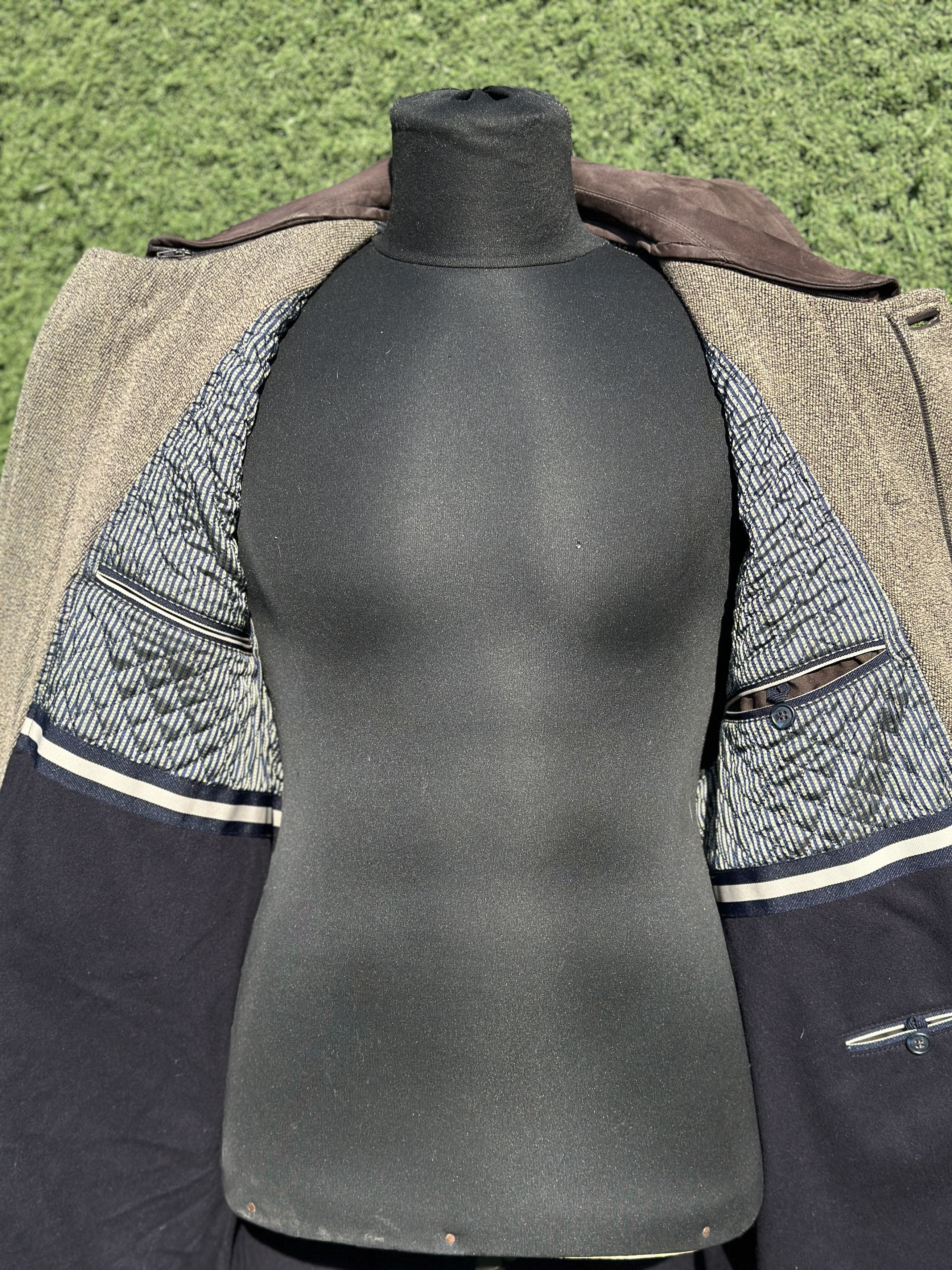 Canali Canali Wool Cashmere Tweed Style Coat Leather Collar 50 IT Size US M / EU 48-50 / 2 - 7 Thumbnail