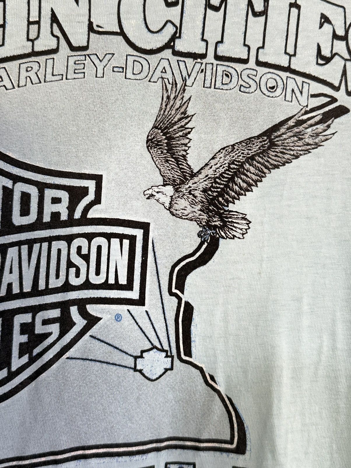 Harley Davidson × Vintage Thrashed Vintage Harley Davidson Twin Cities Faded Tee Size US L / EU 52-54 / 3 - 3 Thumbnail