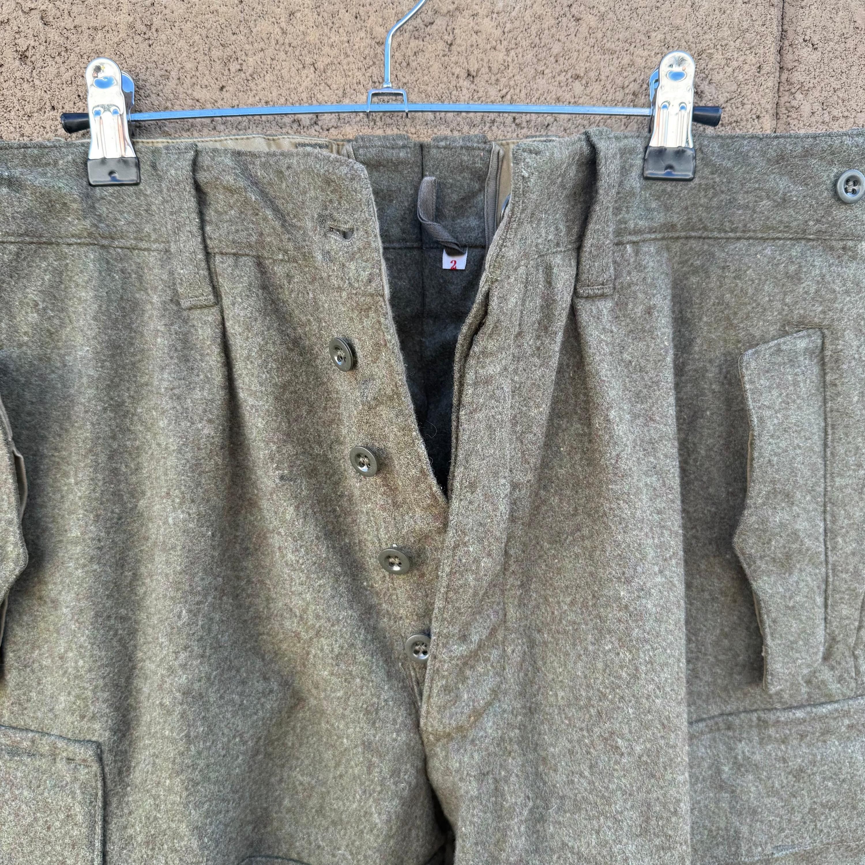 Vintage 60's German Military Wool Cargo Field Pants Size US 34 / EU 50 - 3 Thumbnail