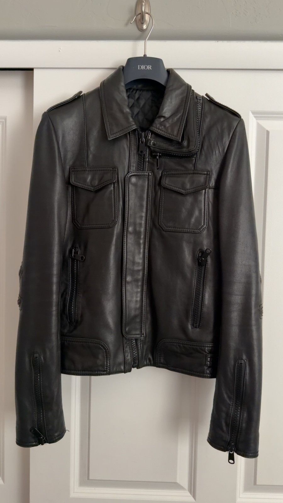 Hedi Slimane Stud Homme L-Zip Leather Jacket Size US M / EU 48-50 / 2 - 18 Thumbnail