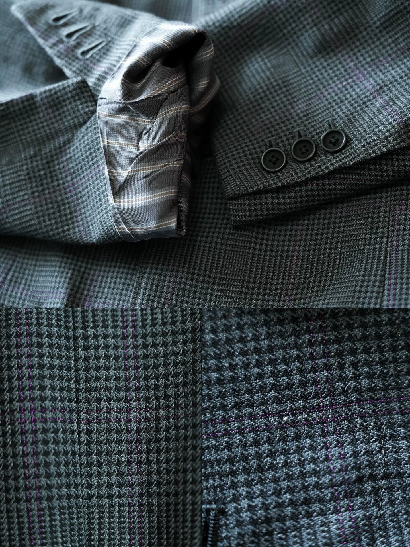 Yohji Yamamoto Yohji Yamamoto 15SS J75 Gray Check w/ Purple Lines Jacket Size US M / EU 48-50 / 2 - 8 Thumbnail