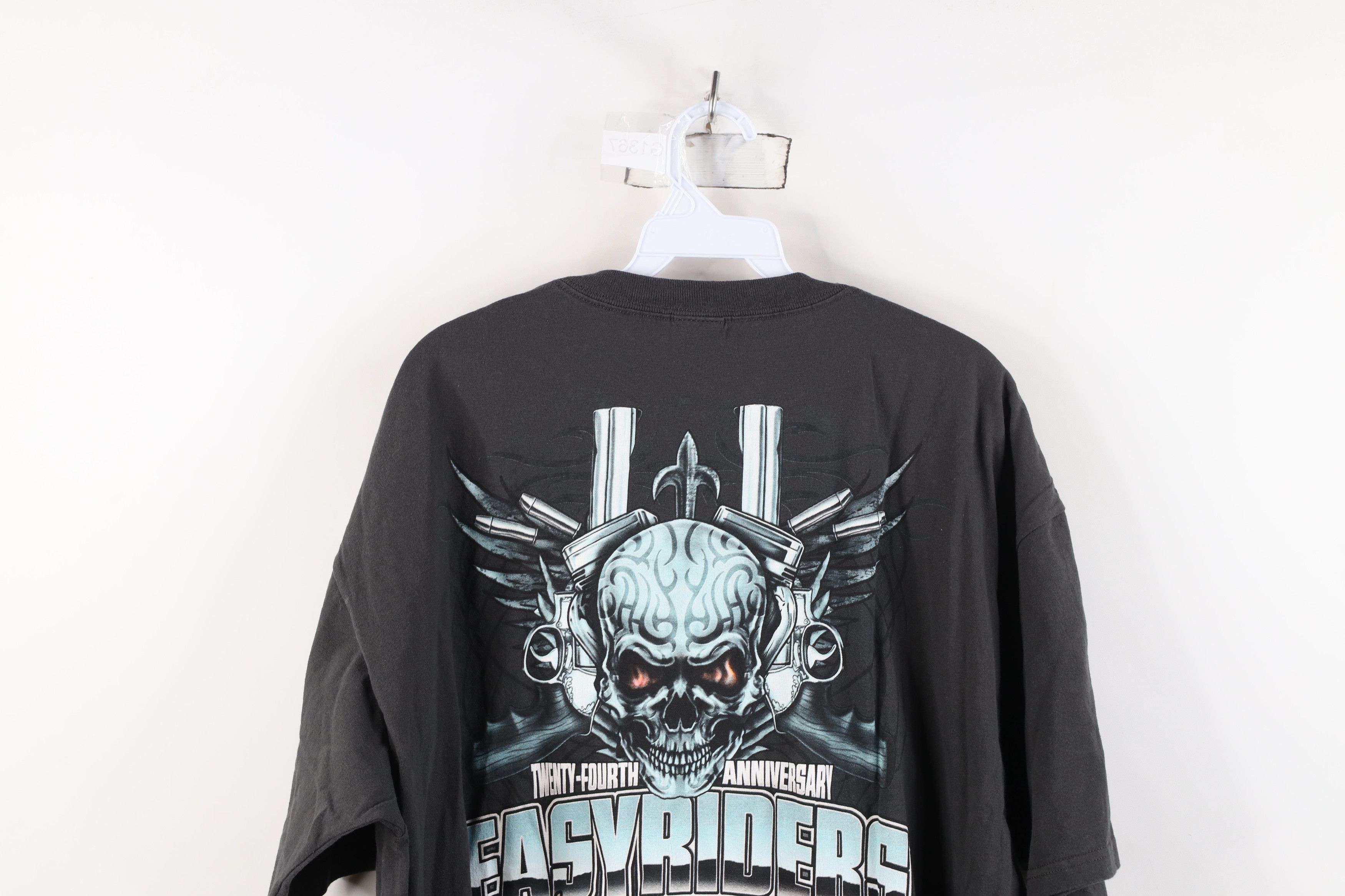 Vintage Vintage Y2K Motorcycle Skull Tribal Fire Flames T-Shirt Size US XXL / EU 58 / 5 - 13 Thumbnail