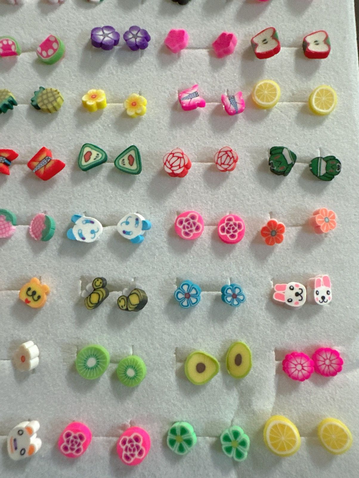 Designer 10 pair of baby earrings studs plastic harmless post lightwe Size ONE SIZE - 2 Thumbnail