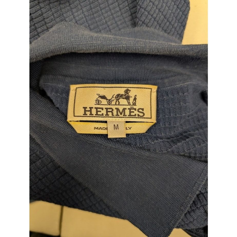Hermes o1rshd1 CC20 Button Polo Shirt in Blue Size US M / EU 48-50 / 2 - 11 Thumbnail