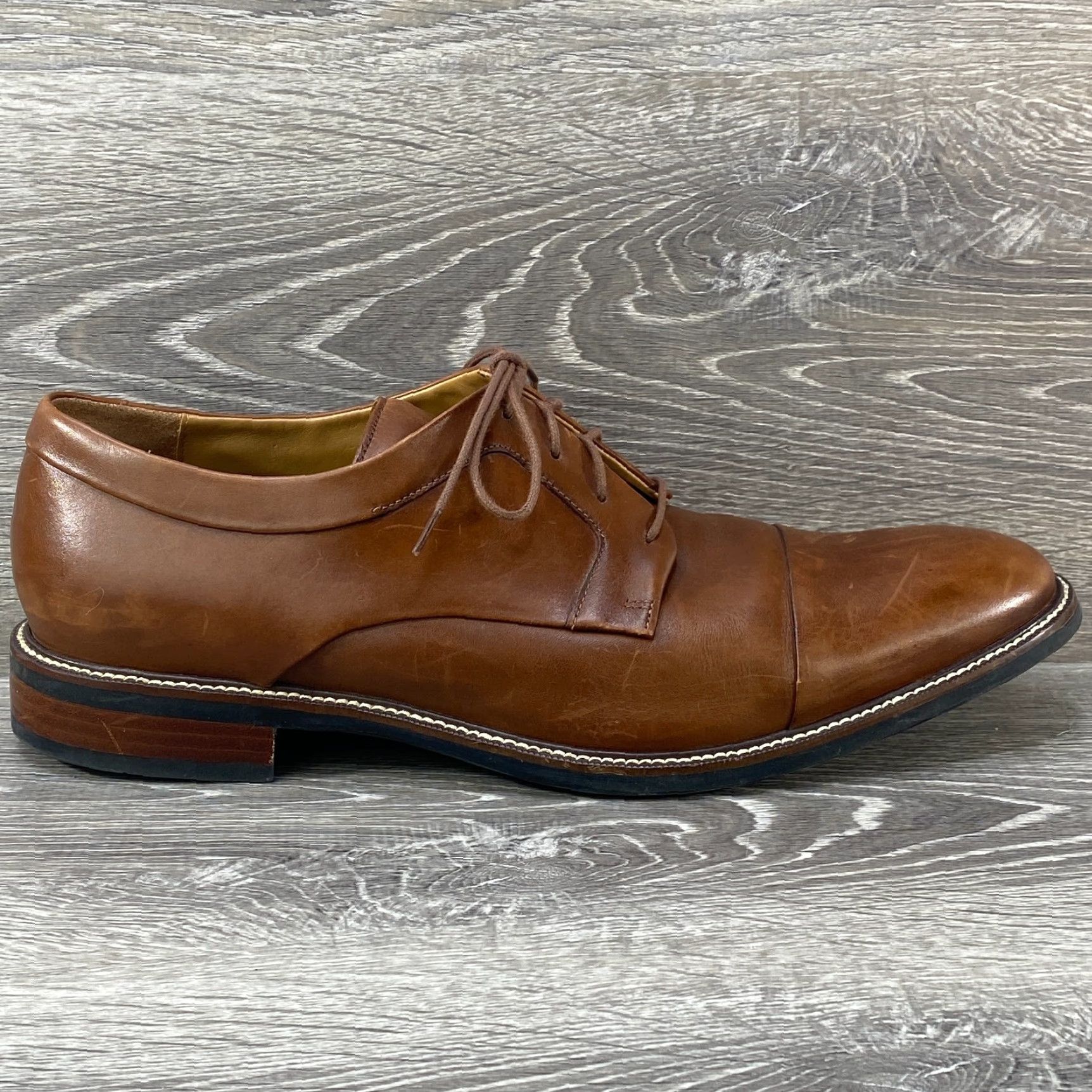 Cole Haan Cole Haan Grand.Os Mens Size 14 M Oxford Cap Toe Brown Leather Dress Shoes C20153 Size ONE SIZE - 2 Thumbnail