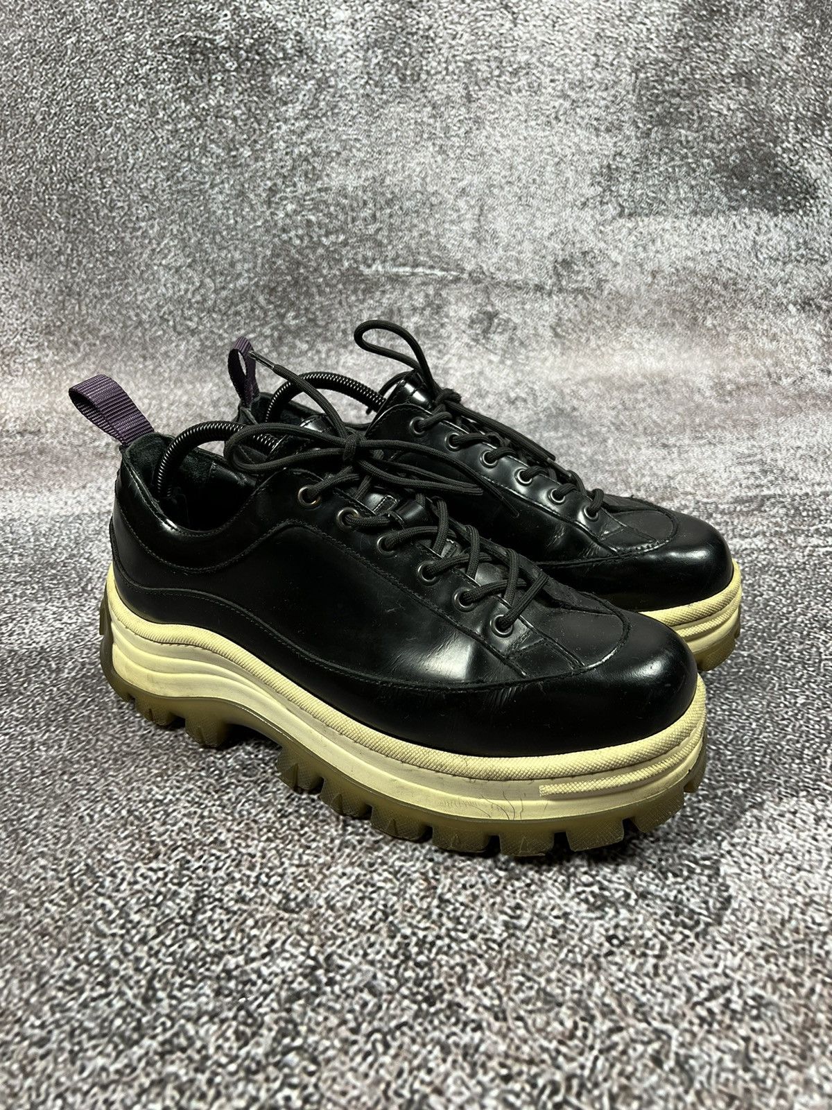 image of Eytys x H&m Angel Daddy Shoes Y2K Leather Sneakers Platform in Black, Men's (Size 9)