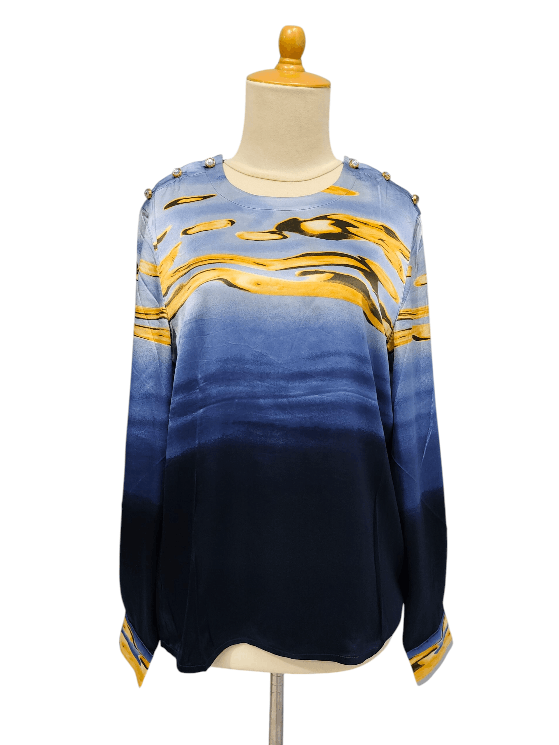 Escada RARE 💥Vtg Escada💥 Sea Gradation Colour Silk Blouses Size L / US 10 / IT 46 - 1 Thumbnail
