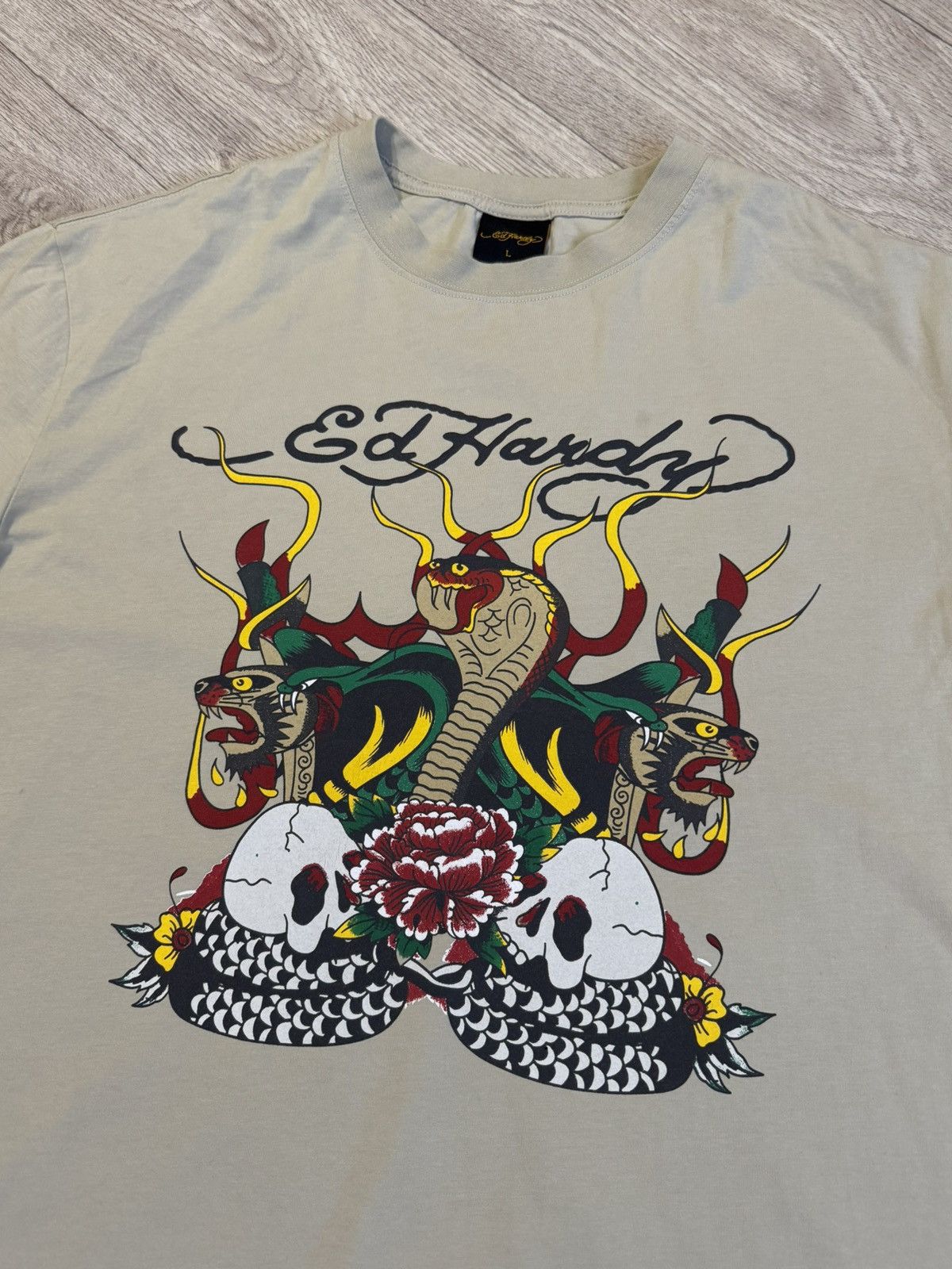 Ed Hardy 🔷Ed Hardy Snake & Skull Fire T-shirt🔷 Size US L / EU 52-54 / 3 - 3 Thumbnail