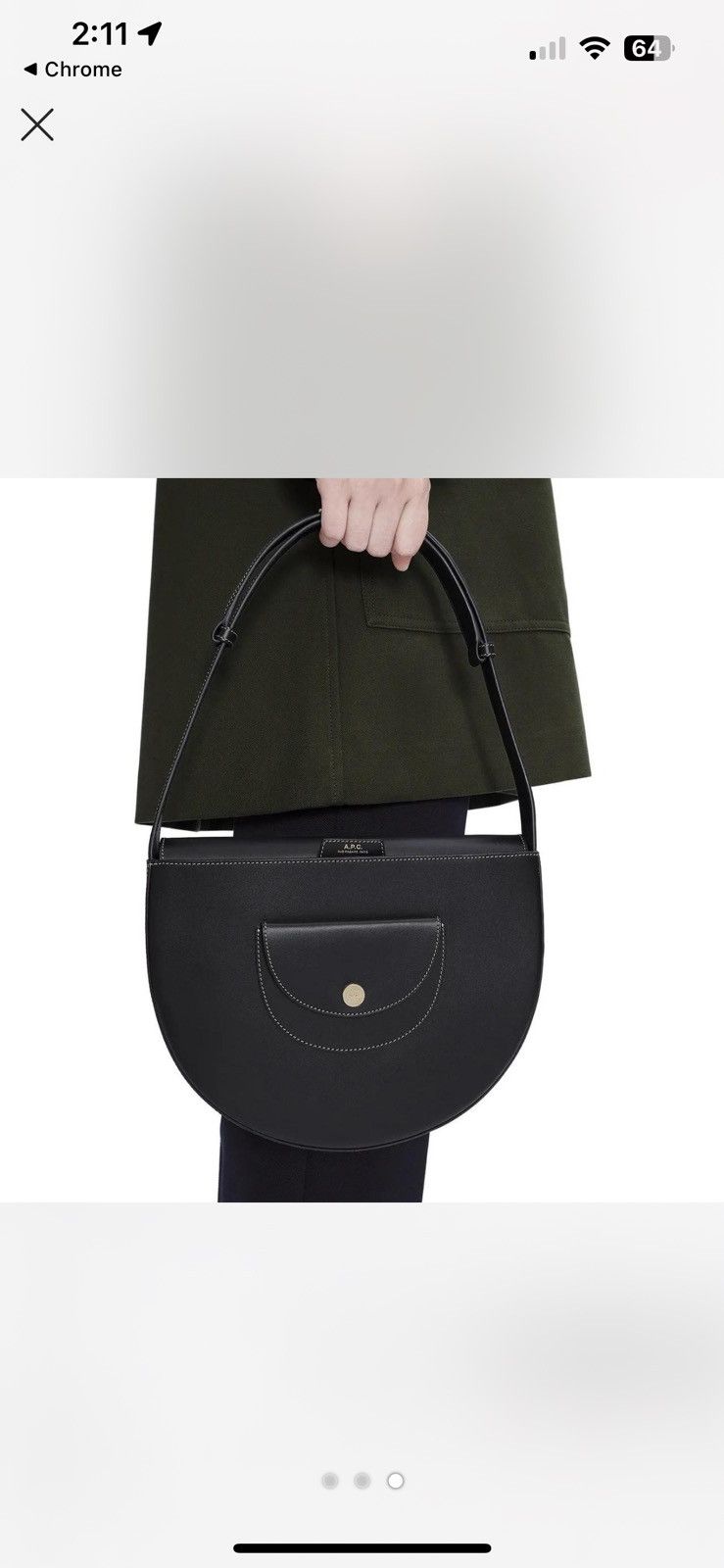 A.P.C. APC Le Pocket leather shoulder bag Size ONE SIZE - 3 Thumbnail