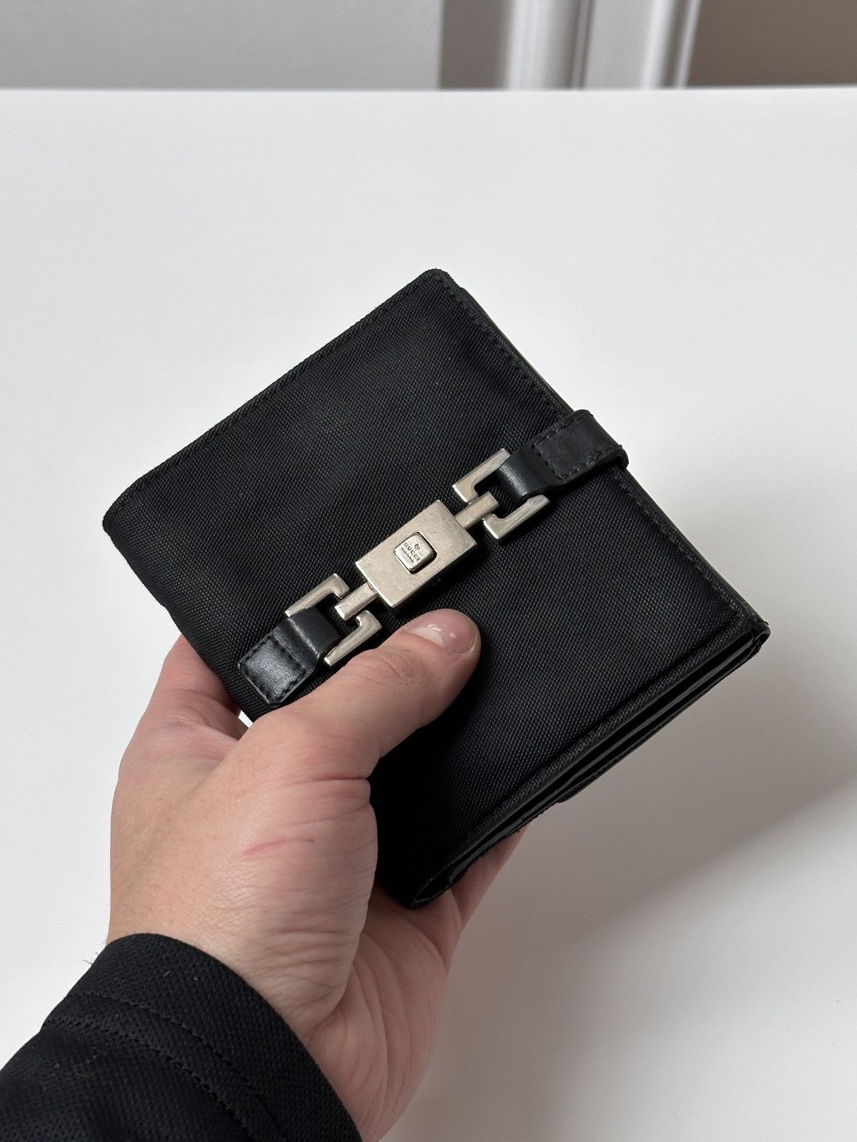 Gucci GUCCI Jackie Nylon Black Lather Compact Wallet Size ONE SIZE - 1 Thumbnail