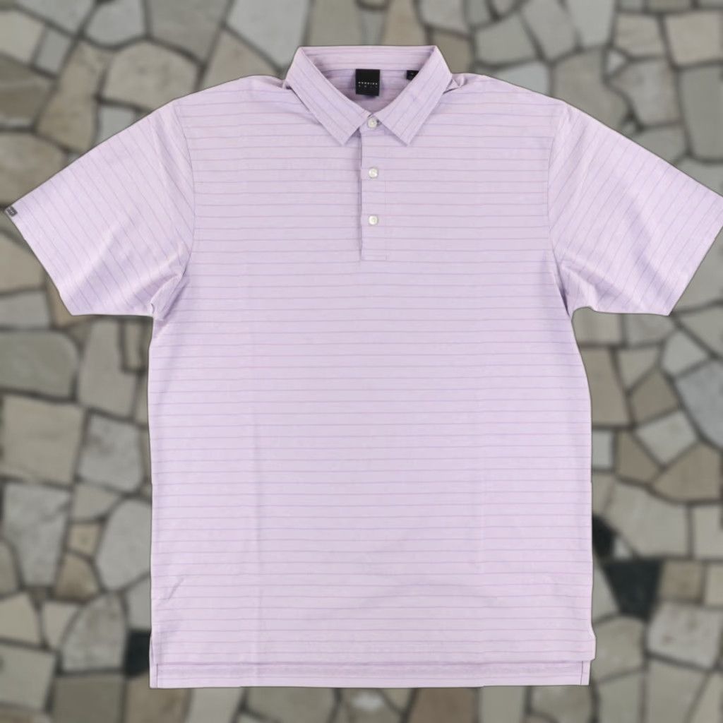 Vintage Dunning Coolmax Golf High Stretch Striped Polo Shirt Lavender Men's XL Shirt Size US XL / EU 56 / 4 - 1 Thumbnail