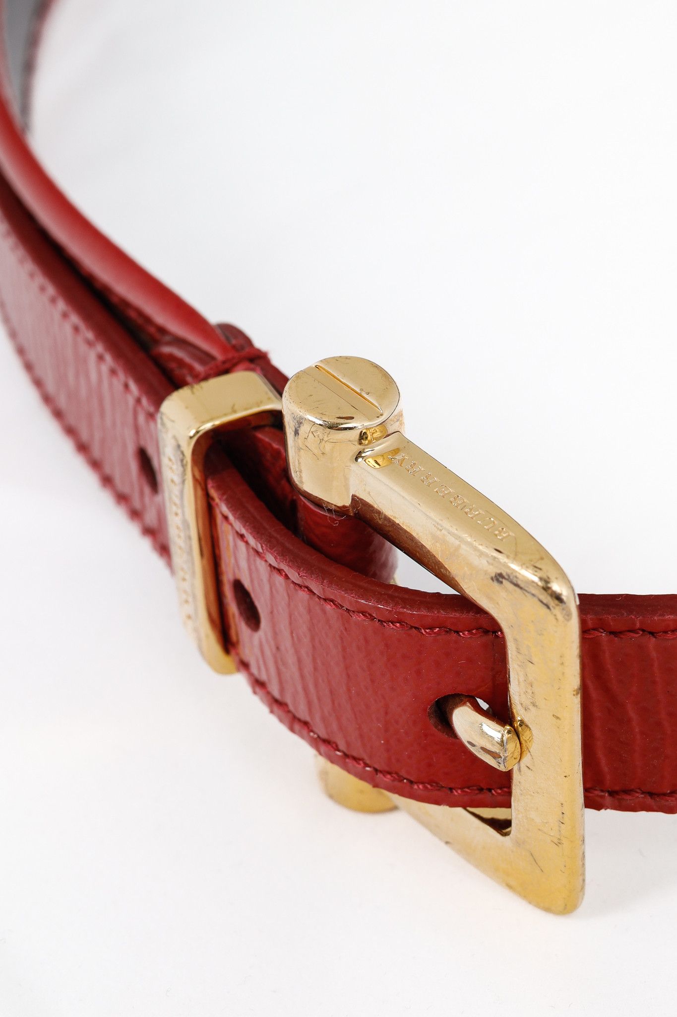 Burberry Burberry Check Coated Canvas & Pink Leather-Trim Belt Size ONE SIZE - 4 Thumbnail