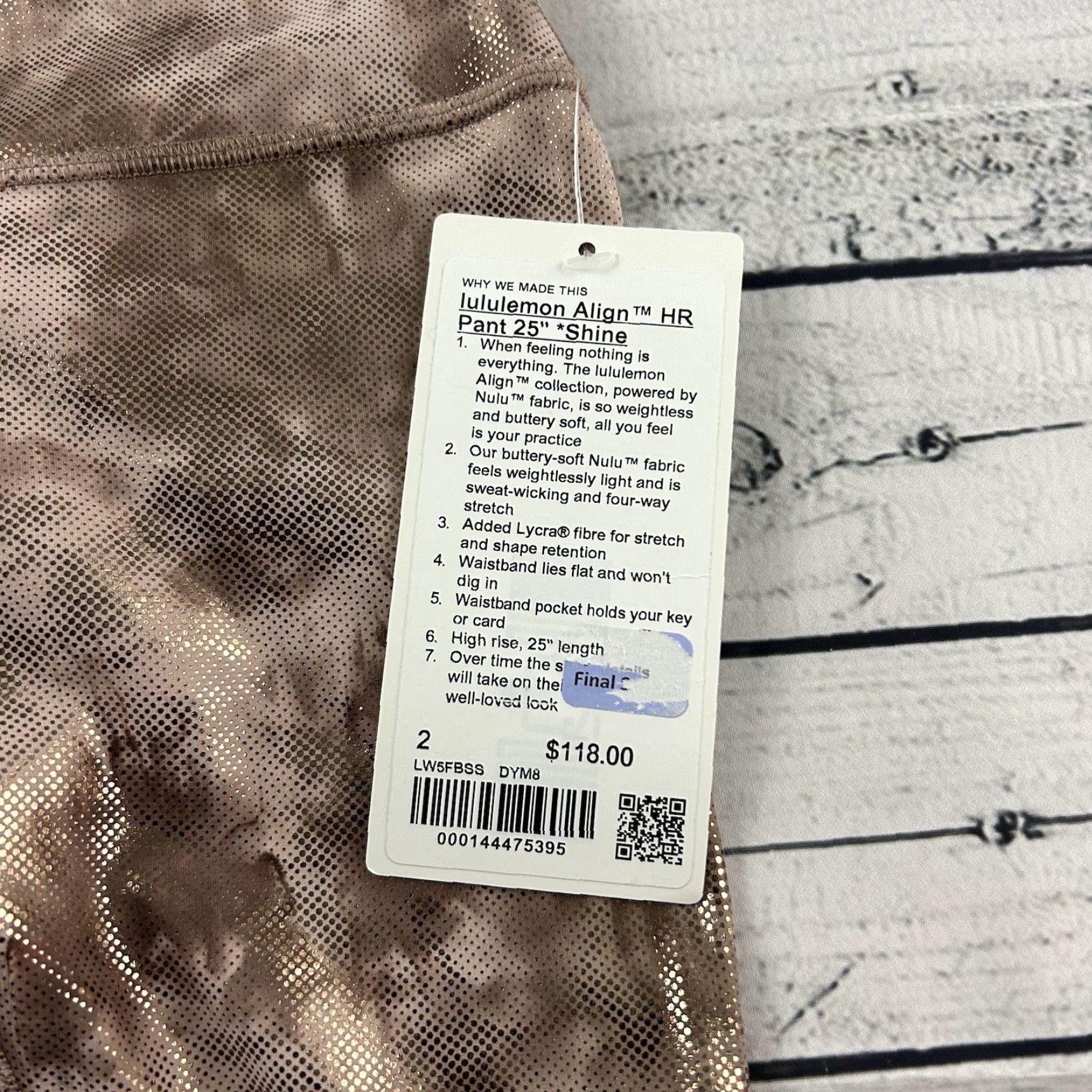 Lululemon Lululemon Align Pant Leggings 2 Gold Shine Gold Women's 25" HR Pant Athletic Yoga Size 26" / US 2 / IT 38 - 3 Thumbnail