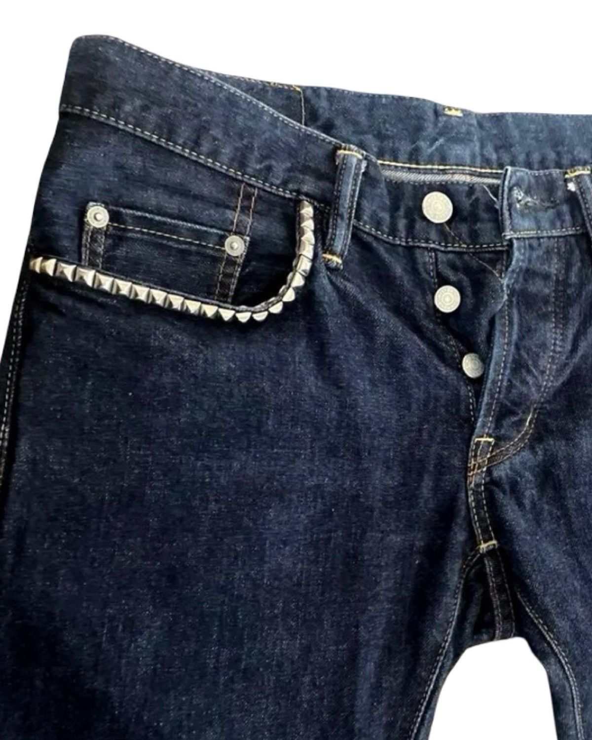 Hysteric Glamour Indigo Dark Wash Studded Denim Jeans Size US 30 / EU 46 - 5 Thumbnail