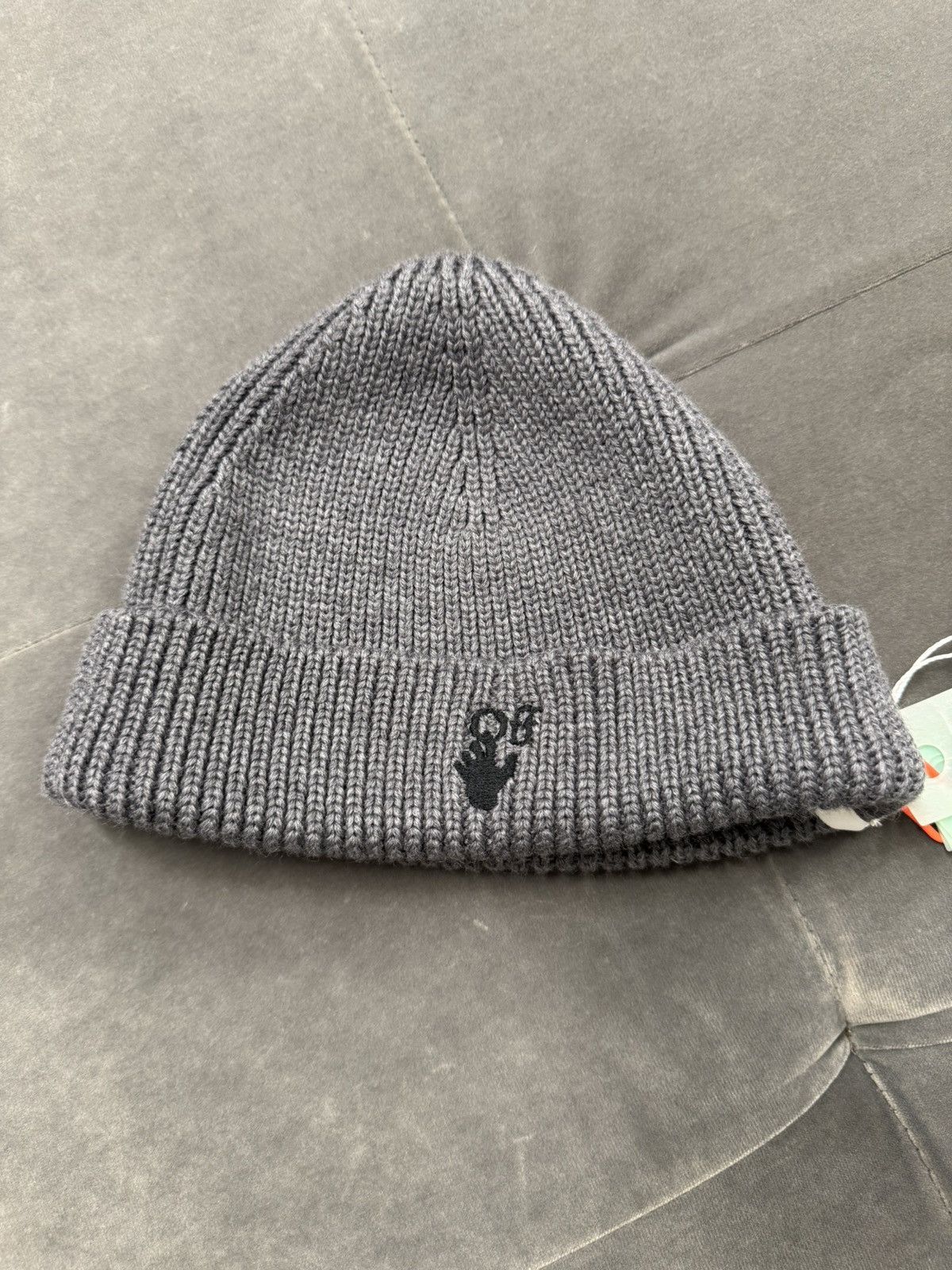 Off-White NWT Wool Rib Beanie - GRAY, OS Size ONE SIZE - 1 Thumbnail