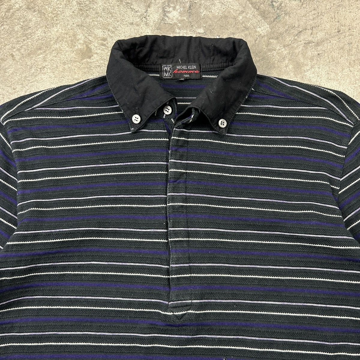 Japanese Brand × Michel Klein × Vintage Michel Klein Homme Paris - Striped Polo Size US S / EU 44-46 / 1 - 12 Thumbnail