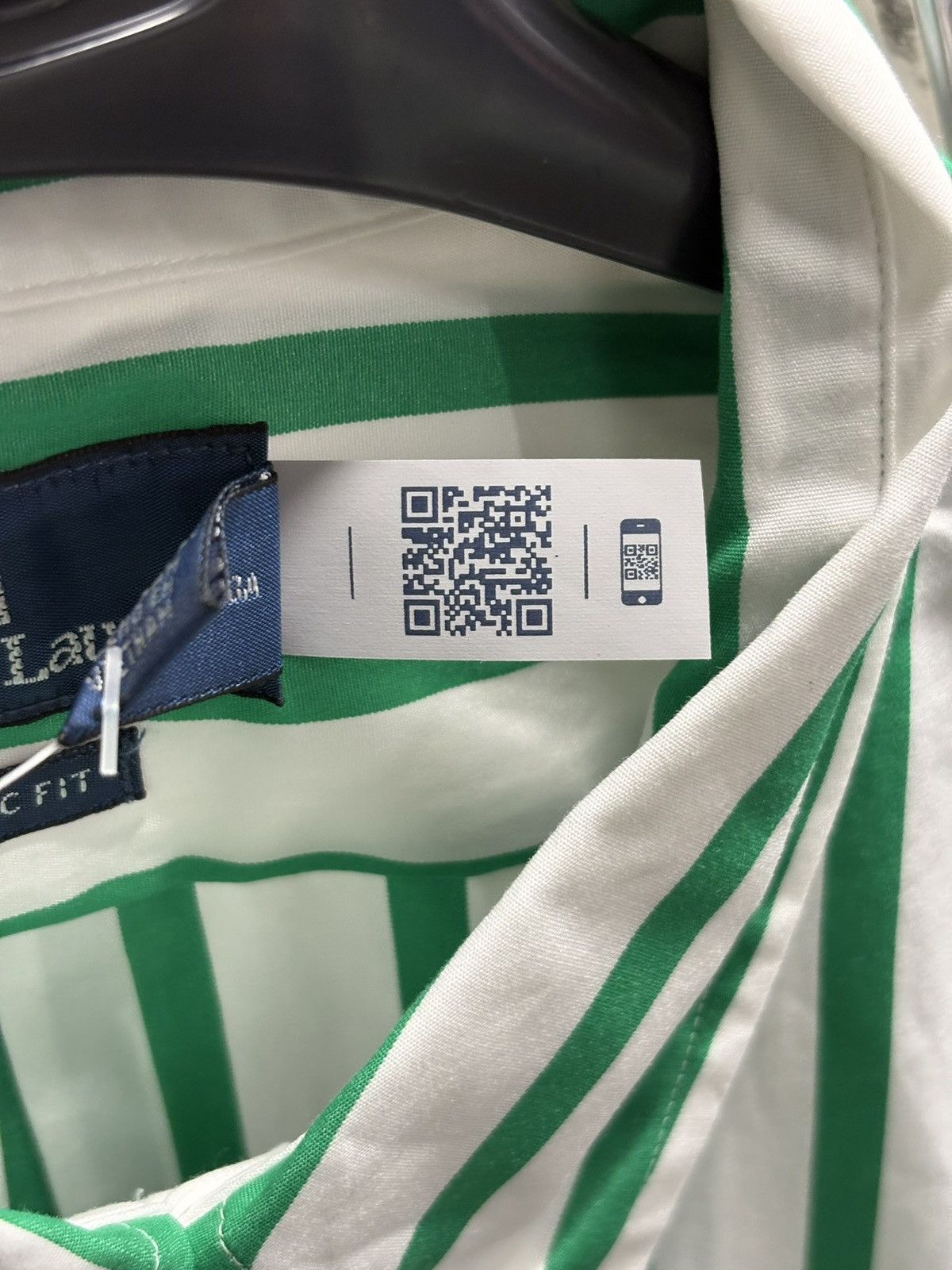 Polo Ralph Lauren White & Green Striped Summer Shirt Ralph Lauren Men’s L New Size US L / EU 52-54 / 3 - 6 Thumbnail