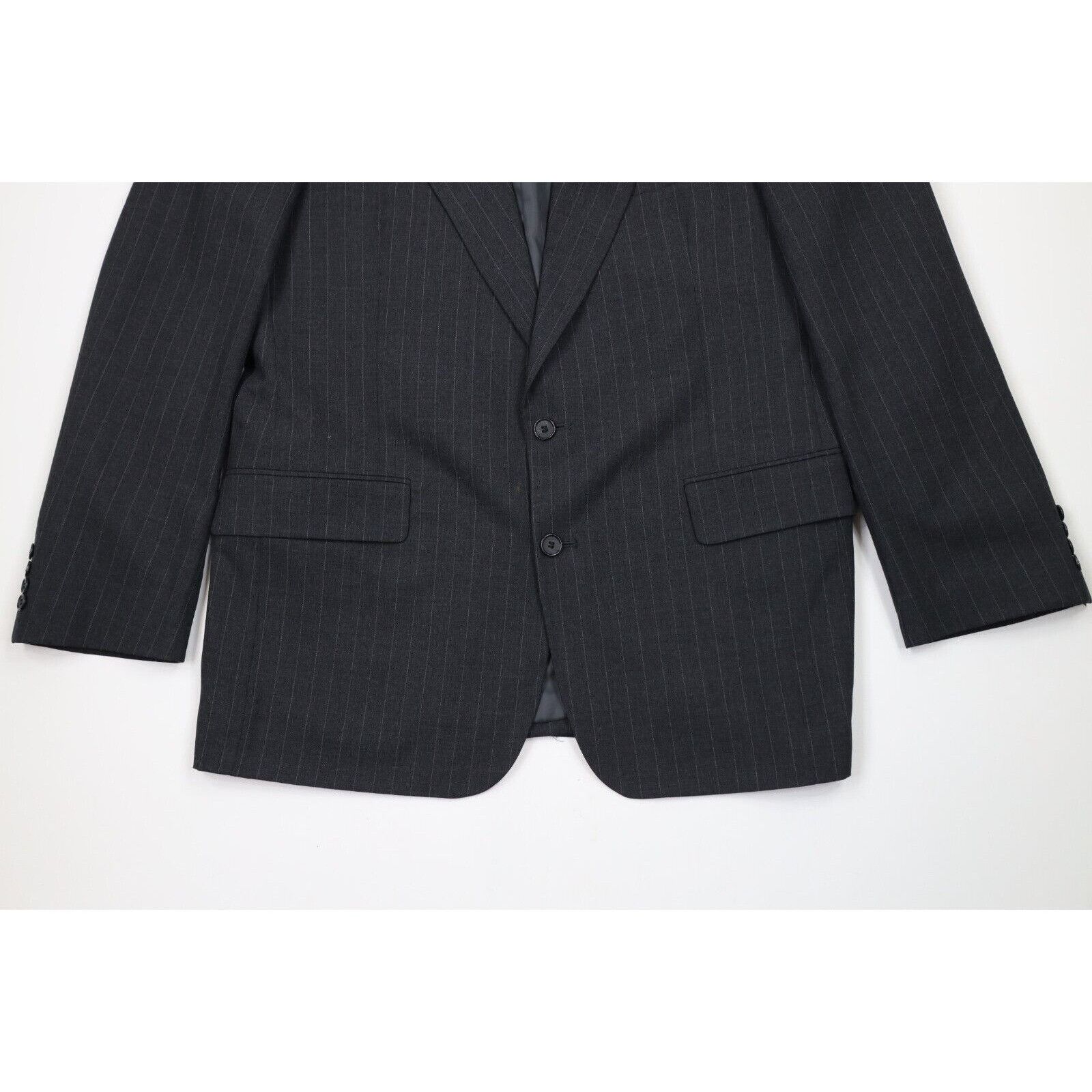 Vintage Vintage 70s Savile Row Hardy Amies Pinstriped Wool Suit Size 44L - 4 Thumbnail