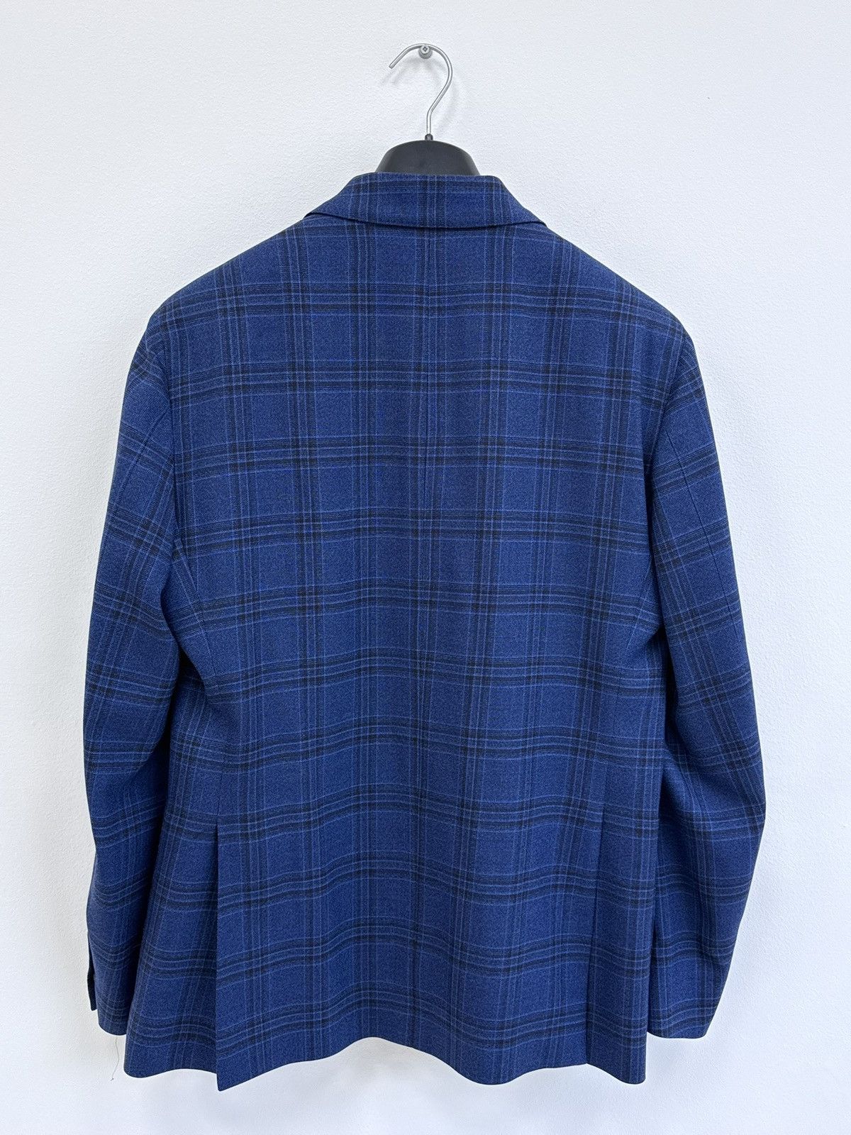 Boggi Boggi Milano Wool Drago 130s Navy Blue Plaid Blazer Jacket Size 42R - 8 Thumbnail