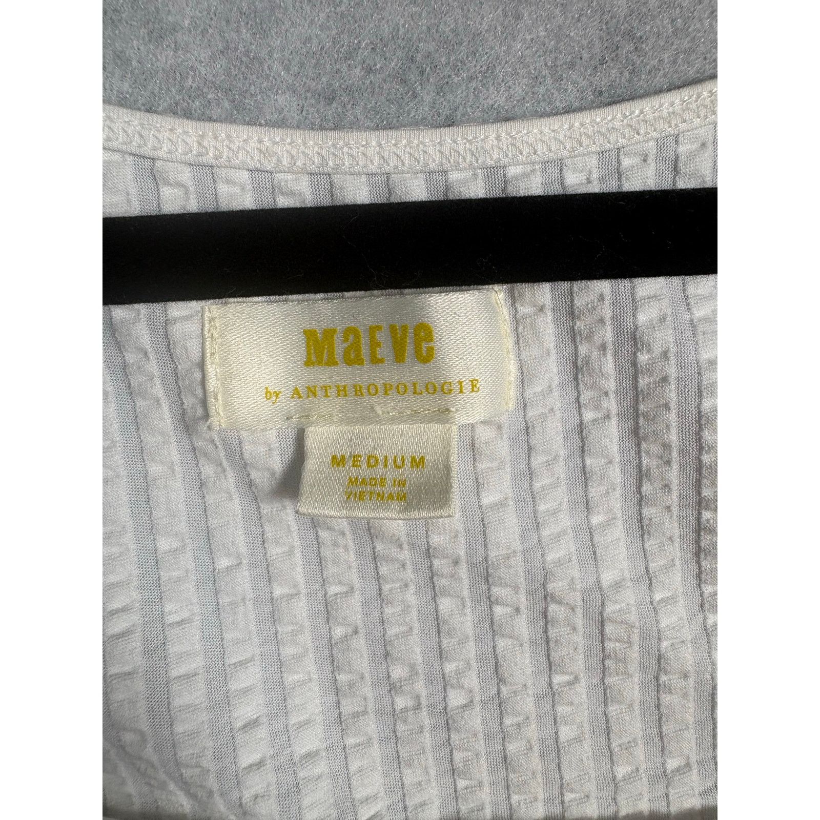 Other Maeve Anthropologie White Textured Tank Top Medium #0552 Size M / US 6-8 / IT 42-44 - 4 Thumbnail