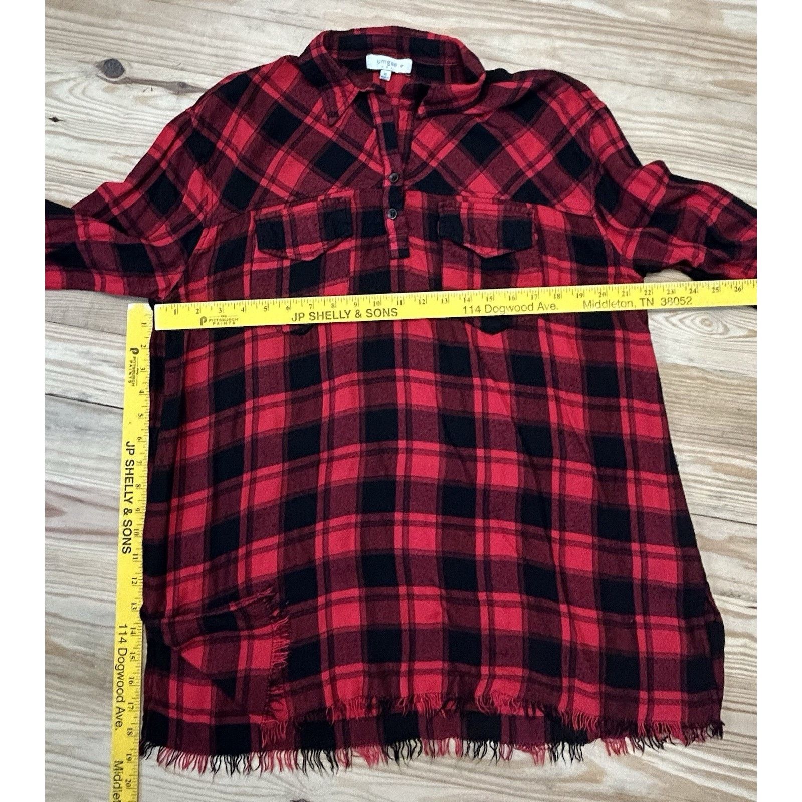 Other Umgee Medium Carmen Buffalo Plaid Half Button Tunic XL Size XL / US 12-14 / IT 48-50 - 6 Thumbnail