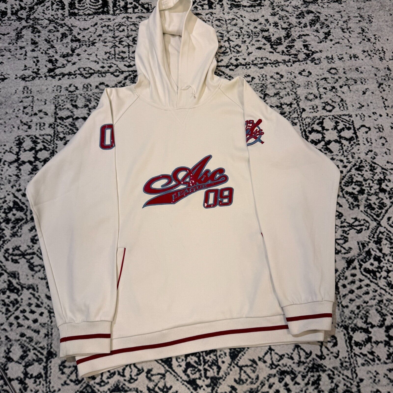 Vintage Vintage White Cotton Hoodie Size XL Asc League Hip Hop Size US XL / EU 56 / 4 - 3 Thumbnail