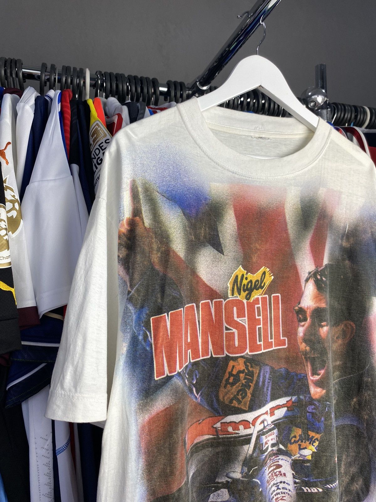 Vintage Rare vintage 1990s Formula 1 racing T-shirt Nigel Mansell Size US XL / EU 56 / 4 - 4 Thumbnail
