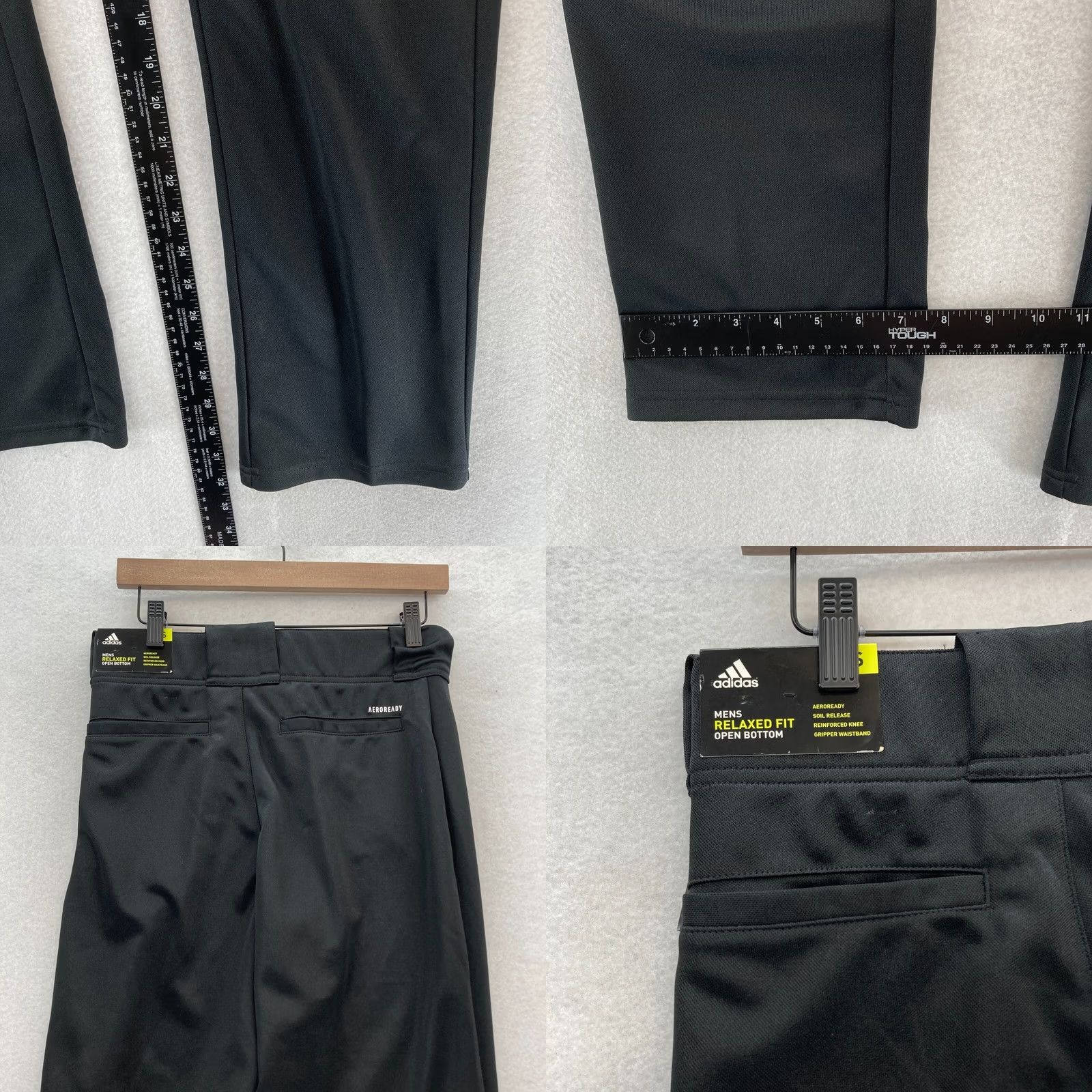 Adidas Adidas Aeroready Track Pants Mens Small Black Relaxed Fit Open Bottom Soccer NWT Size US 29 - 8 Thumbnail