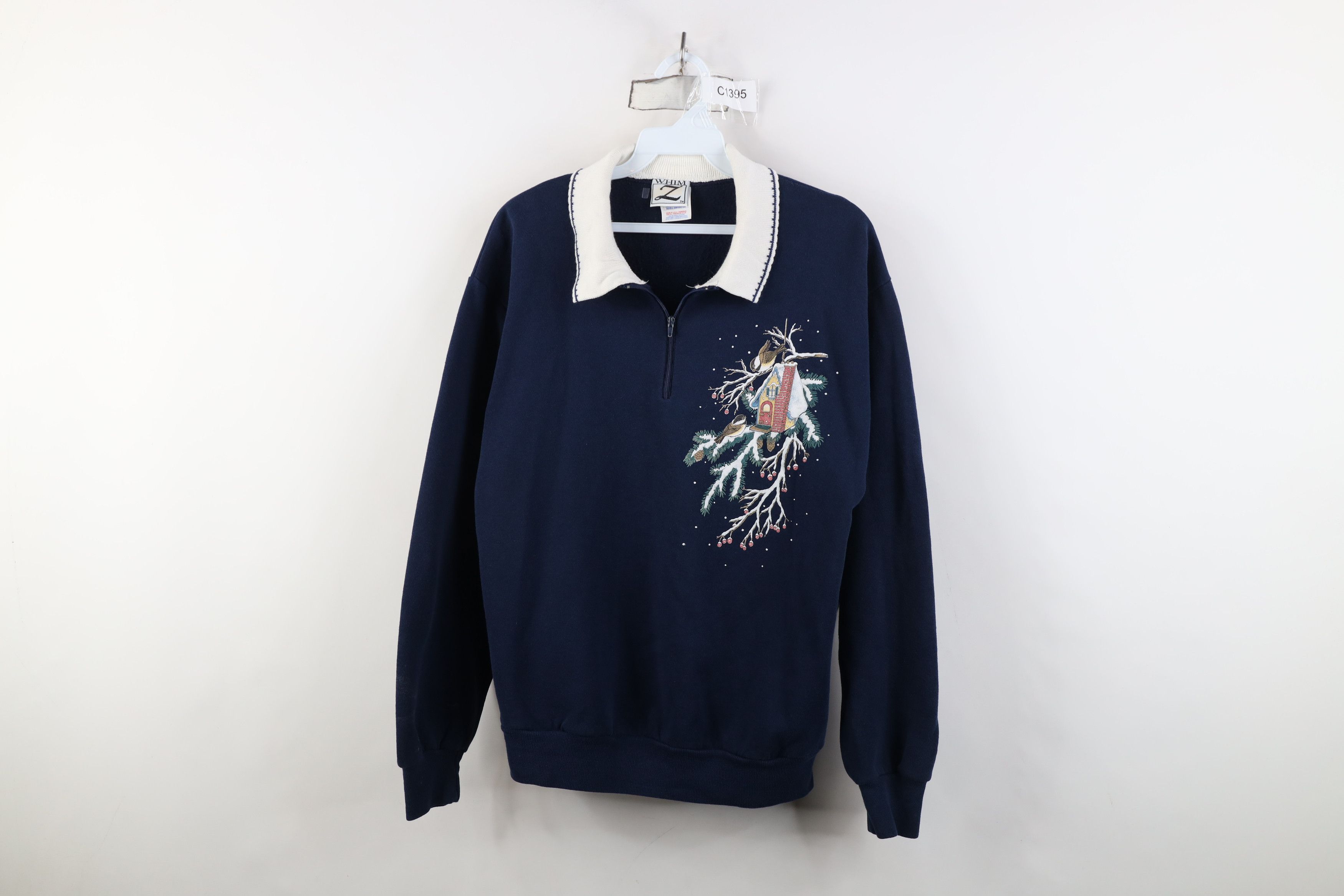 Vintage Vintage 90s Streetwear Christmas Collared Sweatshirt USA Size M / US 6-8 / IT 42-44 - 1 Thumbnail