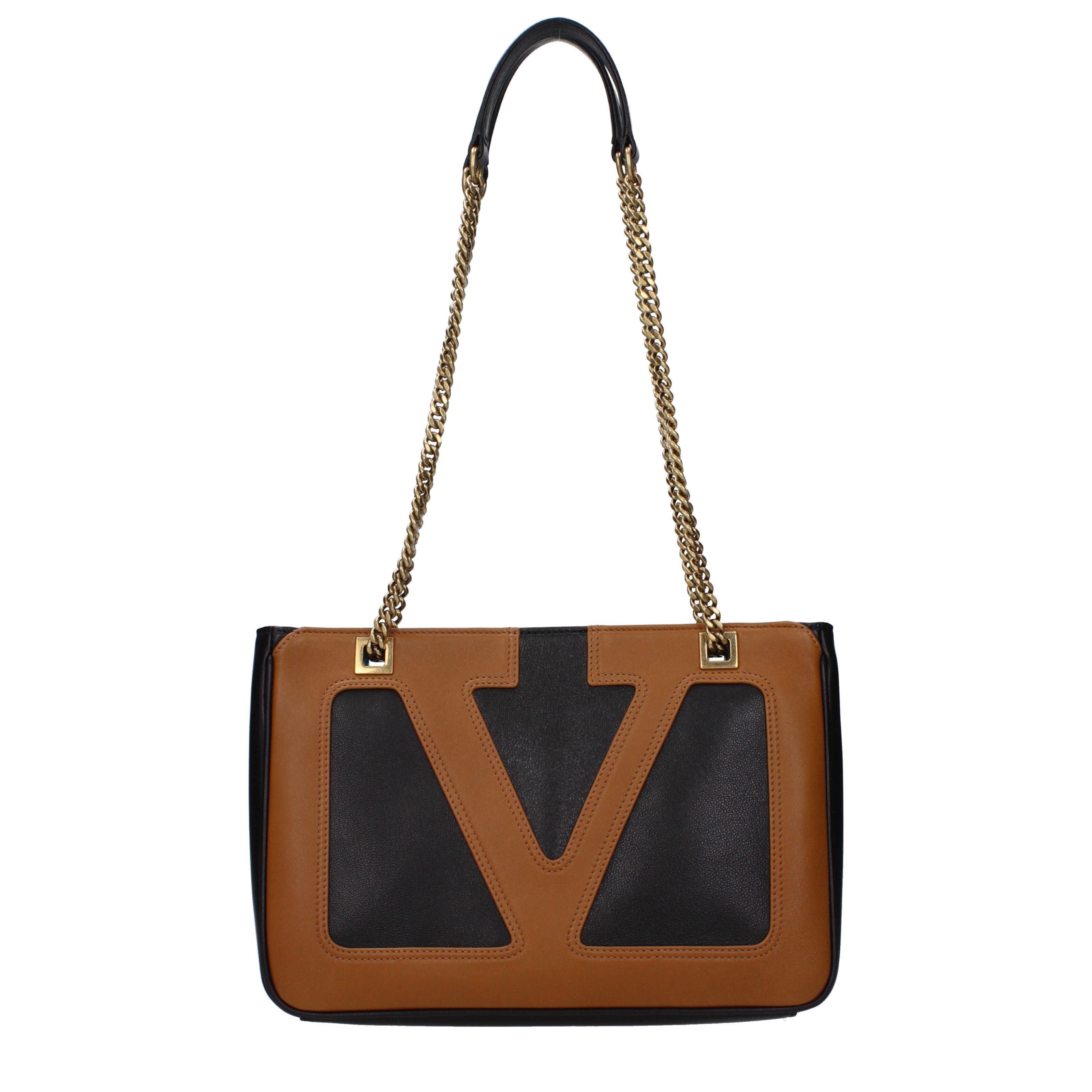 Valentino Garavani Shoulder Bag In Leather in Beige, Women's