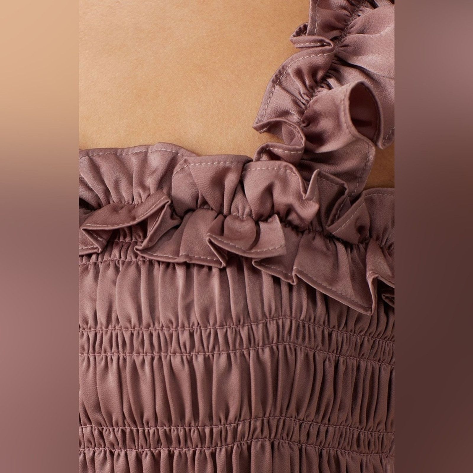 ELLIATT ELLIATT Size XS Cyrene Top Light Mauve Smocking Size XS / US 0-2 / IT 36-38 - 4 Thumbnail