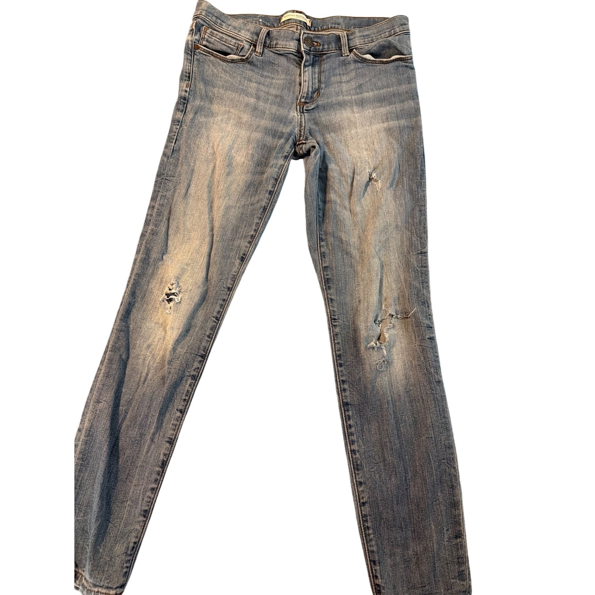Banana Republic Banana Republic Premium Denim Skinny Ankle Jeans Destroyed H Size 28" / US 6 / IT 42 - 1 Thumbnail