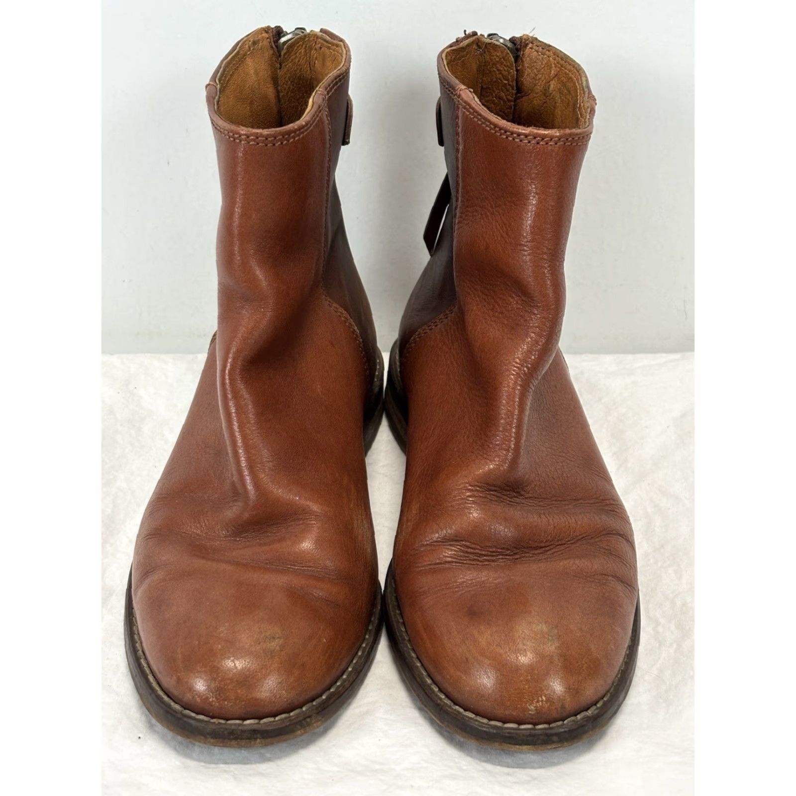 Madewell Madewell Sonia Bootie Leather Ankle Boot Womens 6 Brown Two-Tone Zip Back Size US 6 / IT 36 - 3 Thumbnail