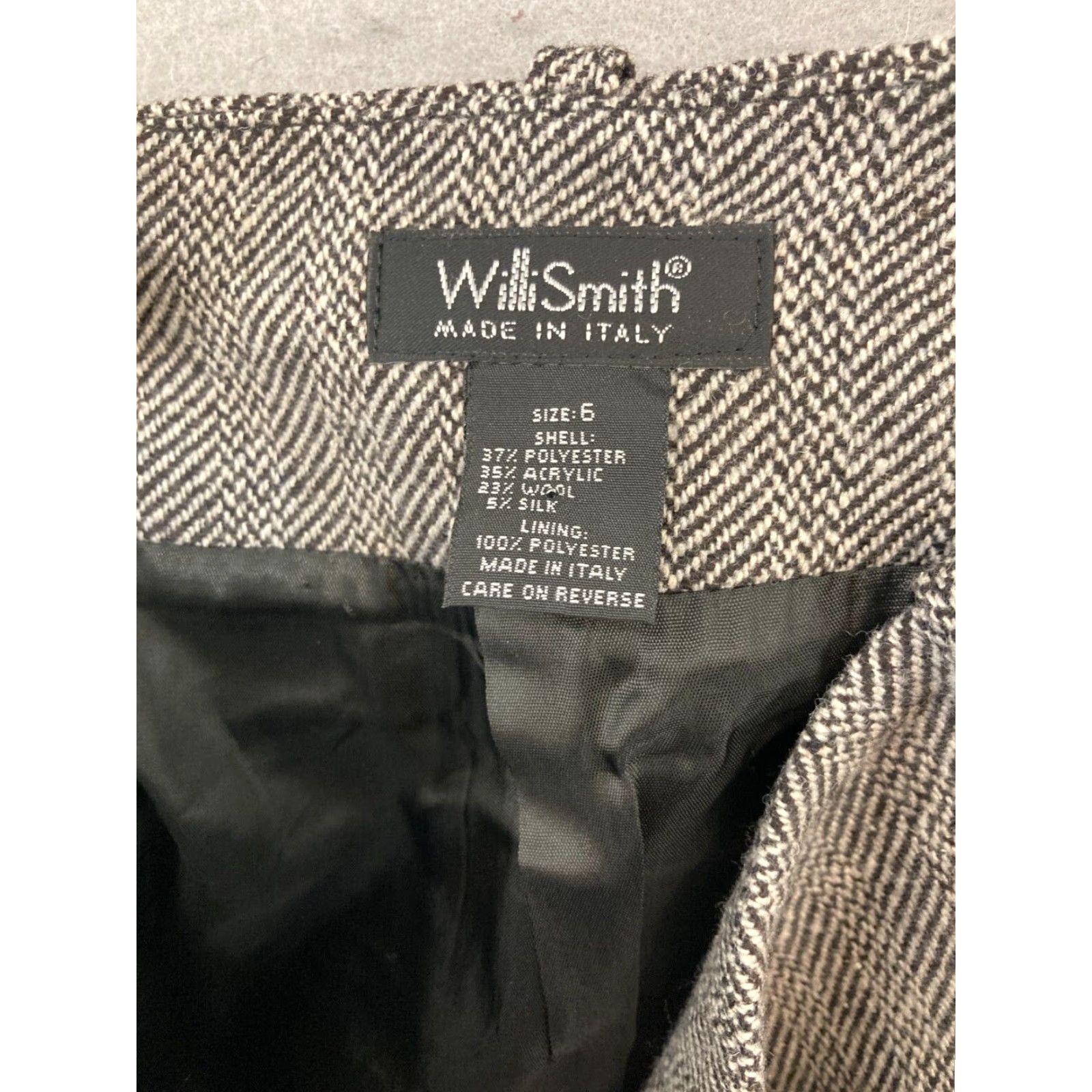 Willi Smith Willi Smith Skirt Womens Maxi Wool Black 6 Herringbone Tweed High Rise Office 80s 90s Size 28" / US 6 / IT 42 - 7 Thumbnail