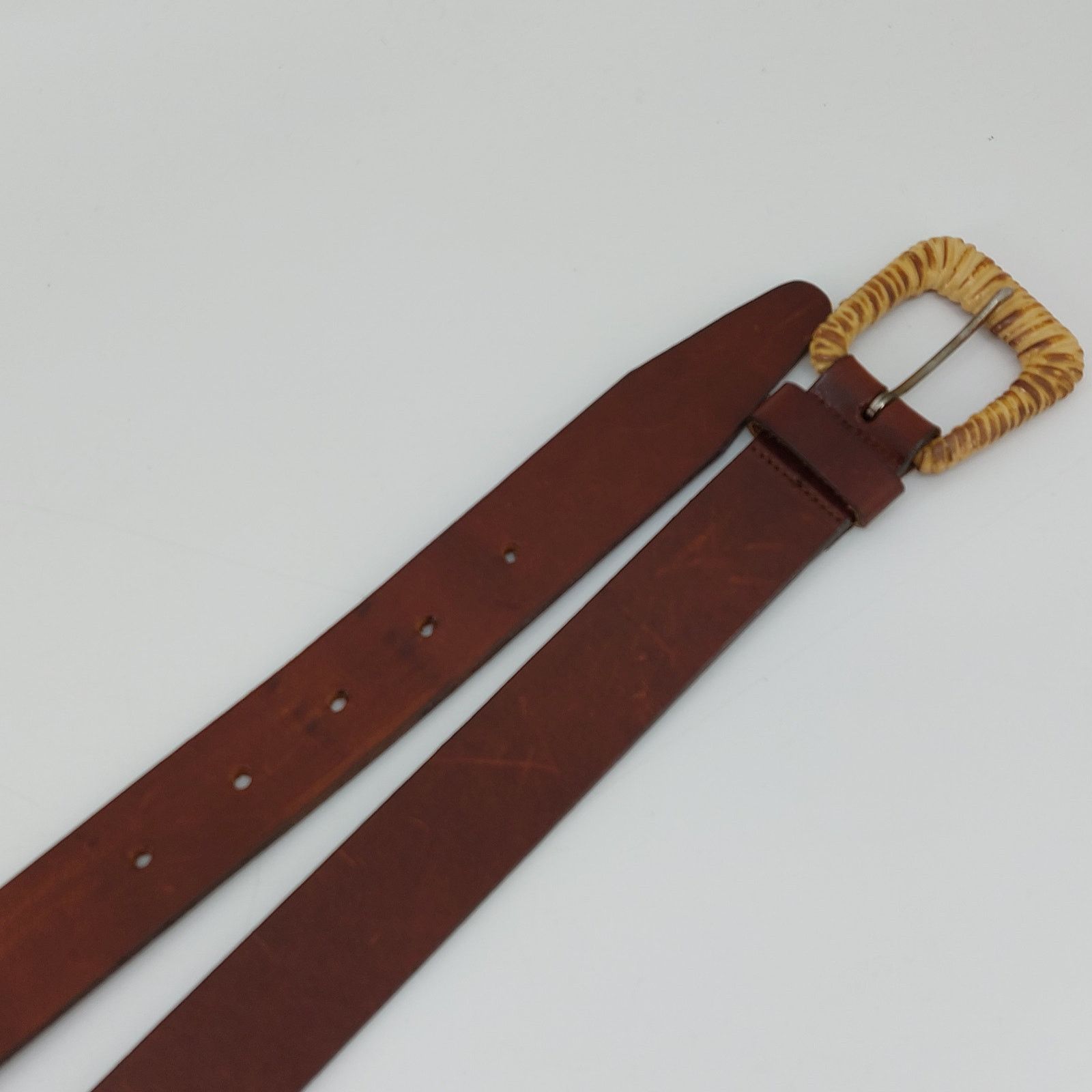 Other Talbots Italian Saddle Leather Belt Brown Wicker L Size ONE SIZE - 5 Thumbnail