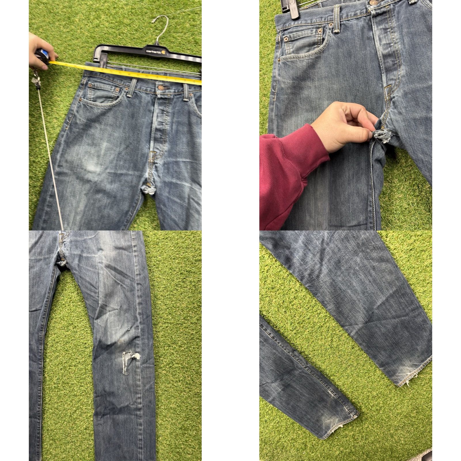 Levi's VINTAGE Levi's 501 Jeans Mens 34x34 Straight Button Fly Denim Dark Wash Blue Cotton 2000s 90s American Classic Mens Size US 34 / EU 50 - 8 Thumbnail