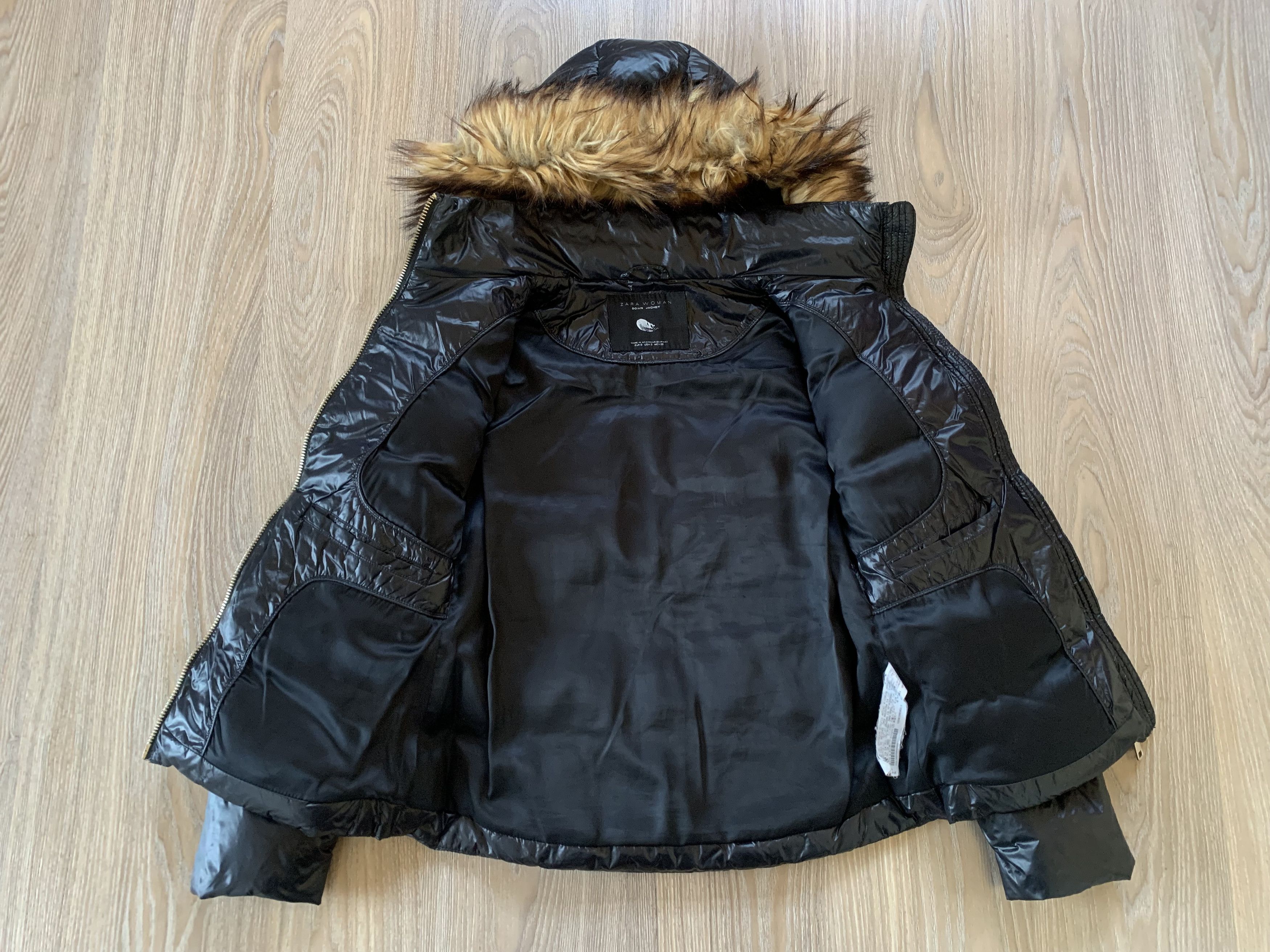 Zara Zara Woman Down Black Puffer Jacket Size S / US 4 / IT 40 - 4 Thumbnail