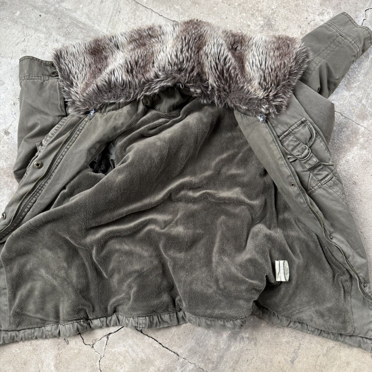 Le Grande Bleu (L.G.B.) Y2K Xanaka Khaki Olive Jacket With Faux Fur LGB Type Size S / US 4 / IT 40 - 7 Thumbnail