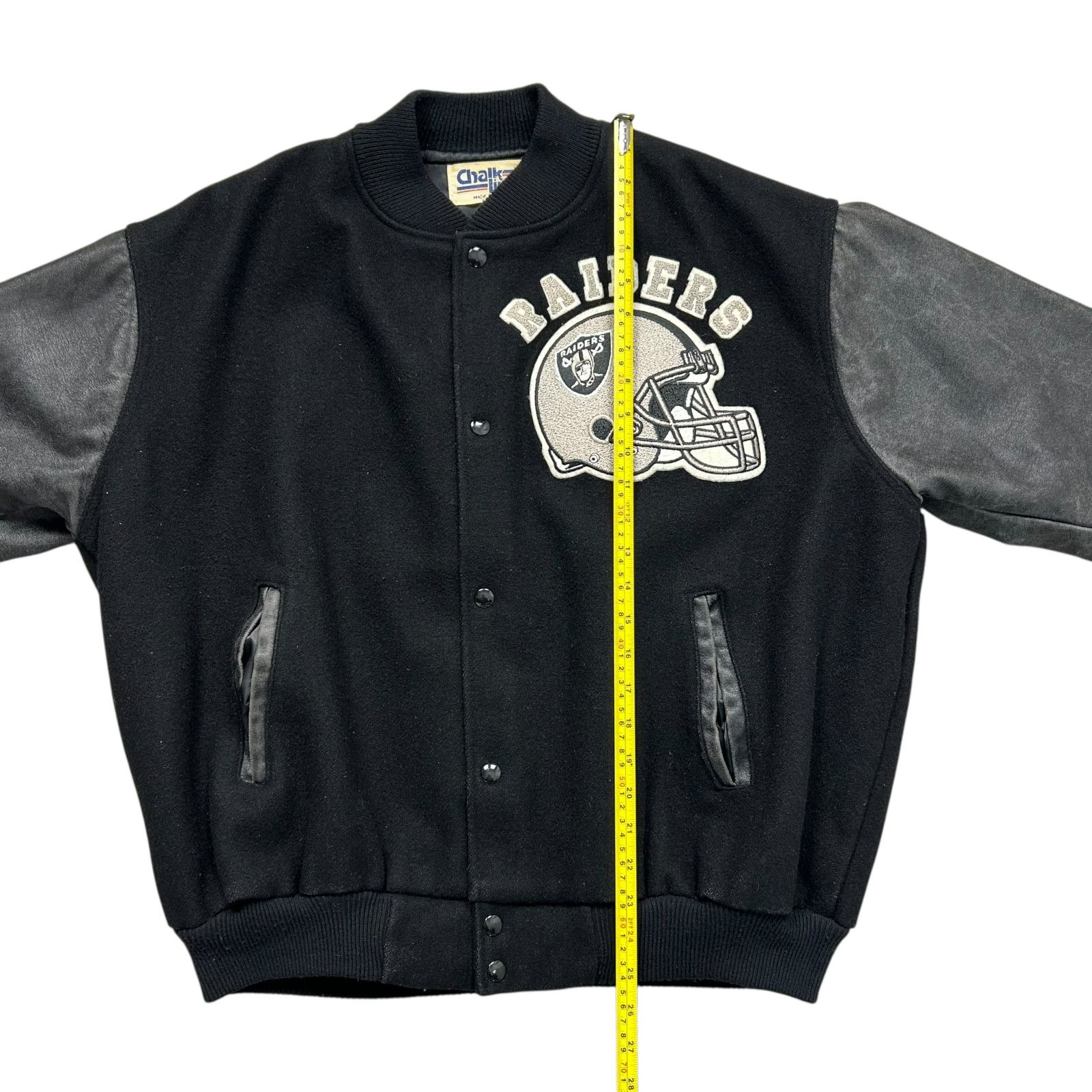 NFL VTG 90s LA RAIDERS CHALK LINE WOOL VARSITY JACKET SIZE XXL Size US XXL / EU 58 / 5 - 8 Thumbnail