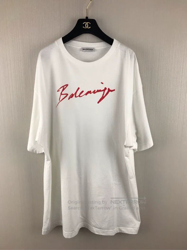Balenciaga Balenciaga Cursive Logo Short Sleeve T-Shirt - S Size US S / EU 44-46 / 1 - 1 Thumbnail