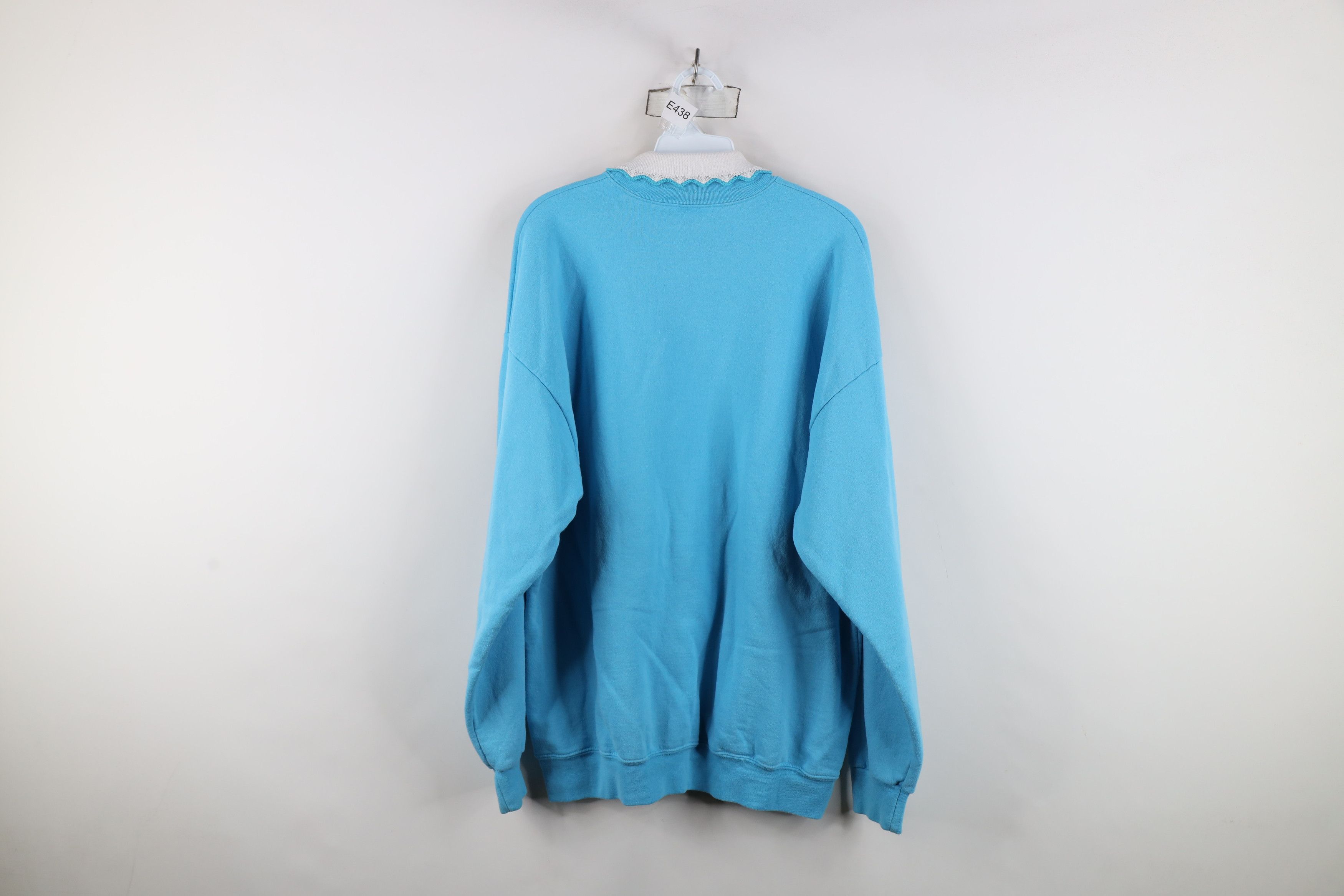 Vintage Vintage 90s Streetwear Tulip Flower Collared Sweatshirt USA Size XL / US 12-14 / IT 48-50 - 13 Thumbnail