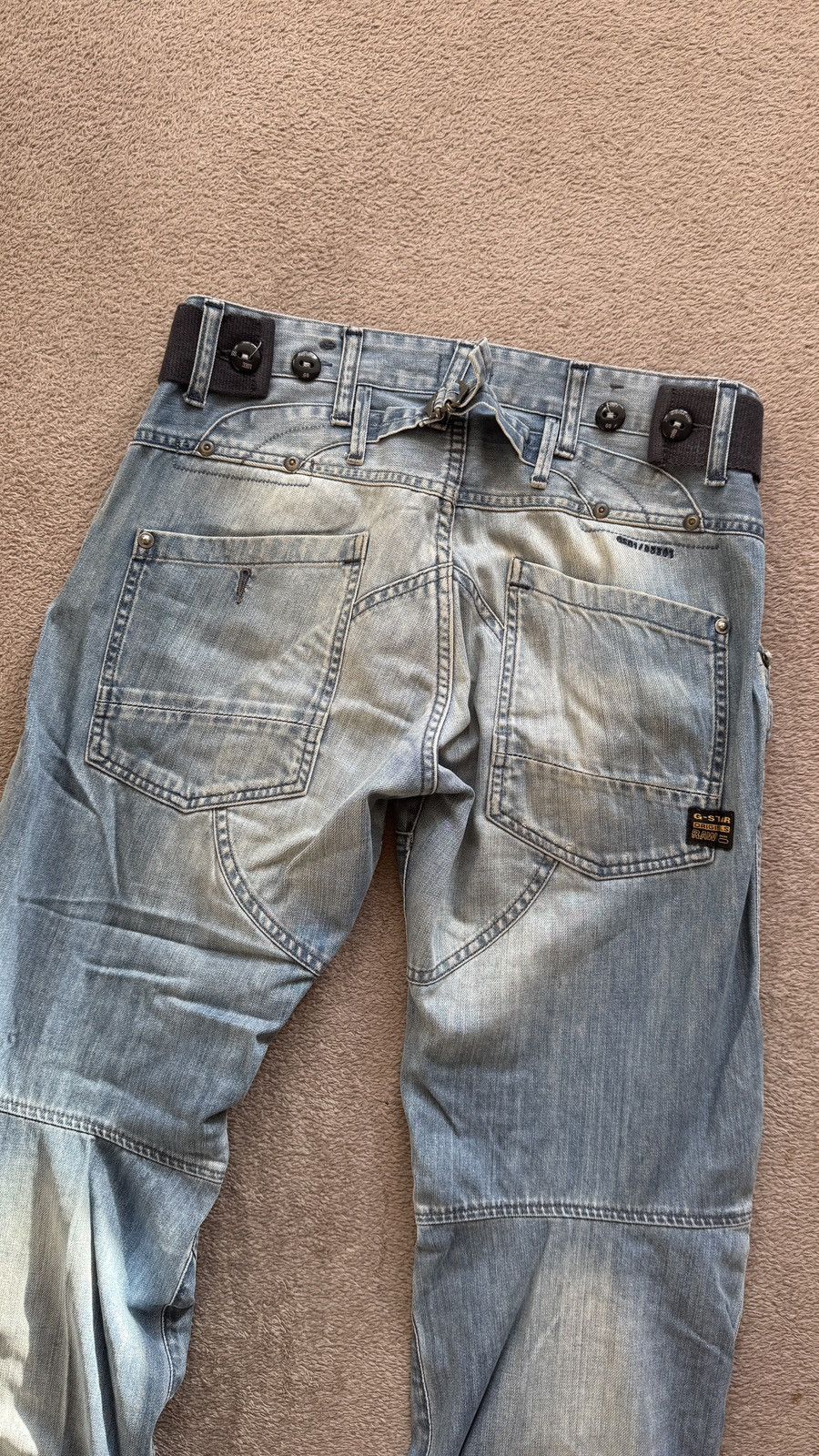 Engineered Garments G-Star Y2K faded mudwash distressed belt Jeans ysl lgb levis Size US 30 / EU 46 - 2 Thumbnail