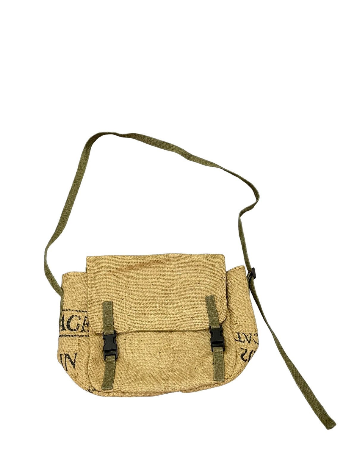 Handmade Coffee Sacks Messengger Bag Military Style Custom 1🟩 Size ONE SIZE - 3 Thumbnail
