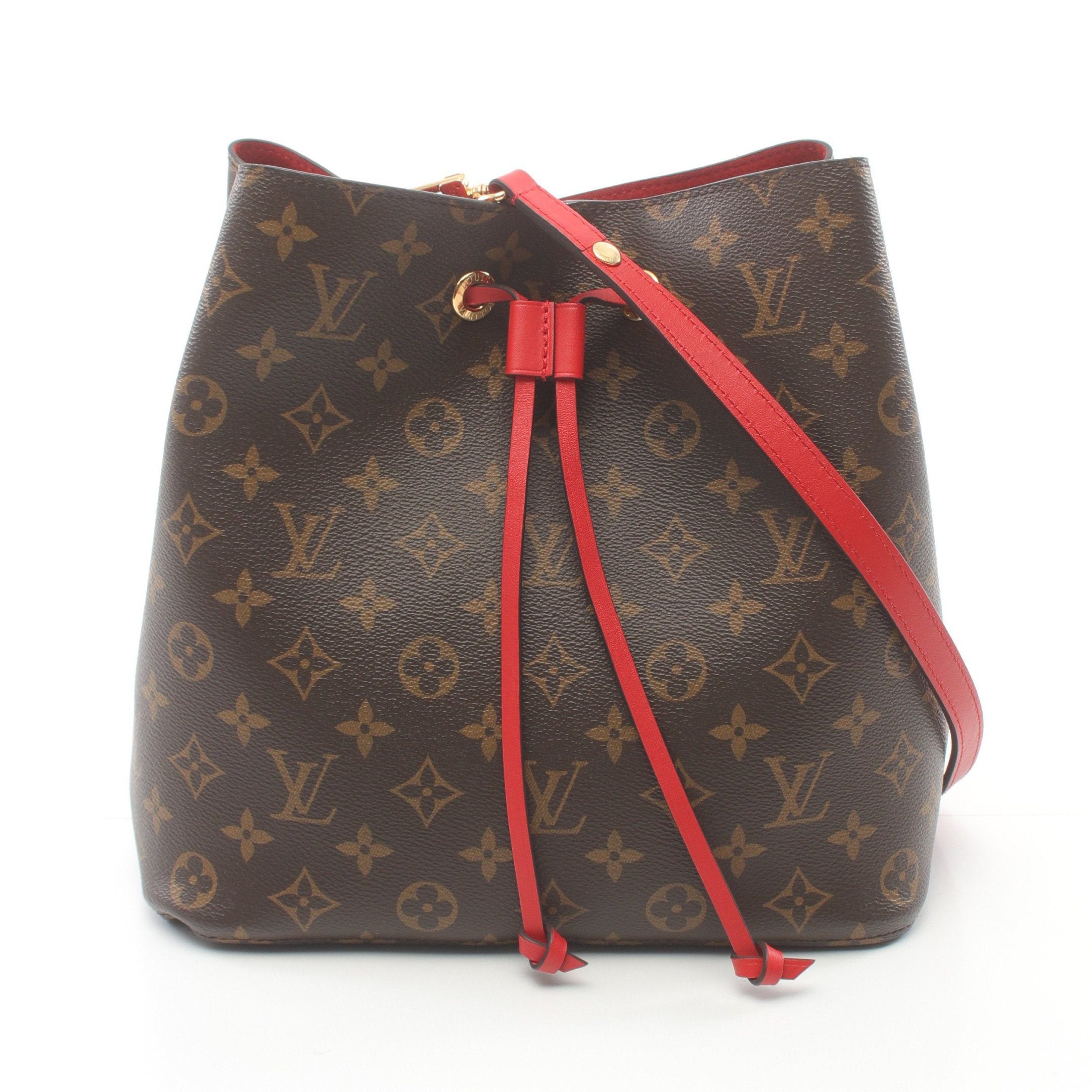 Louis Vuitton Louis Vuitton Neo Noe Monogram Coquelicot Shoulder Bag Leather Brown Red Size ONE SIZE - 1 Thumbnail